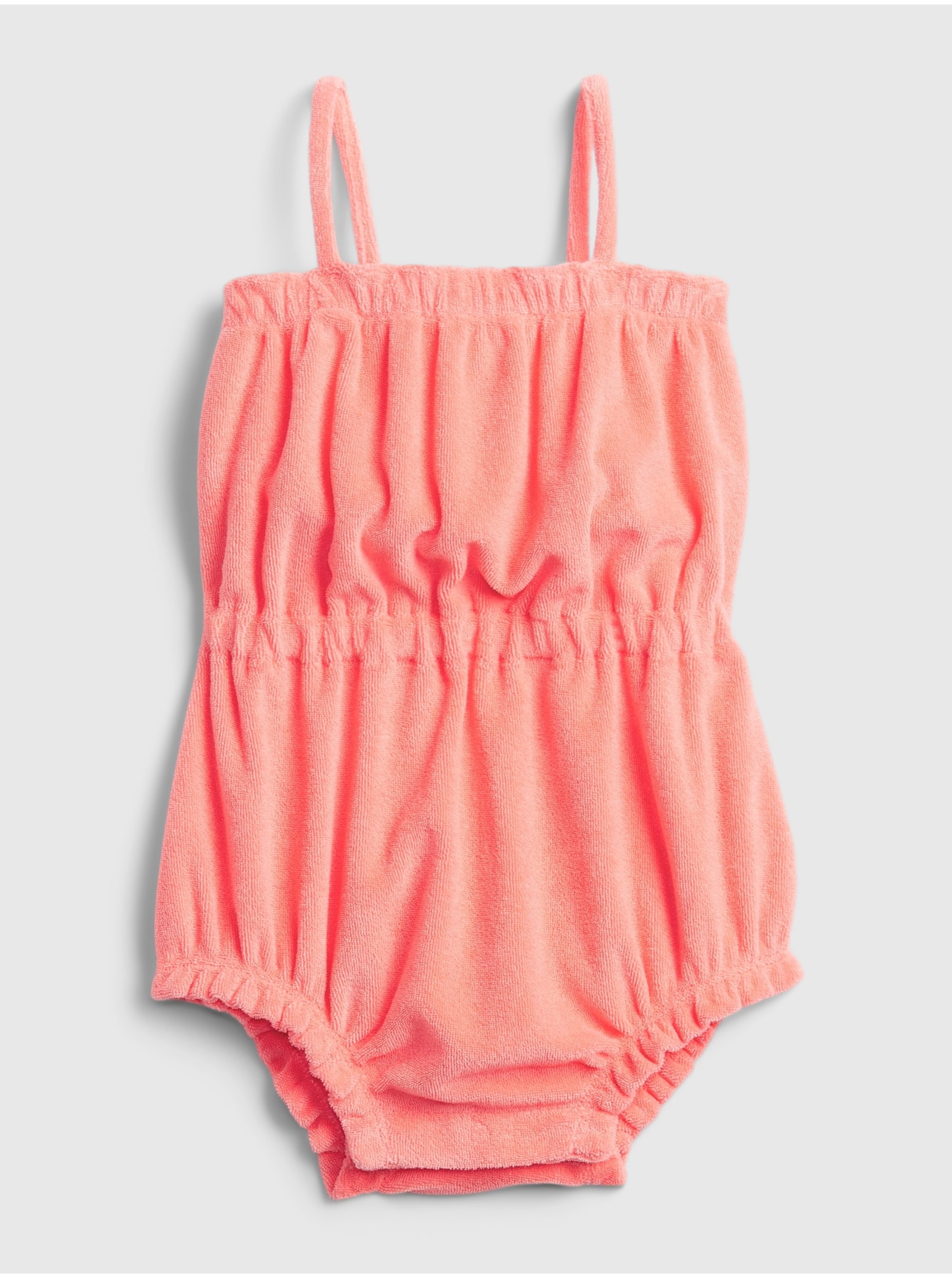 Levně Oranžový holčičí baby overal bubble one-piece