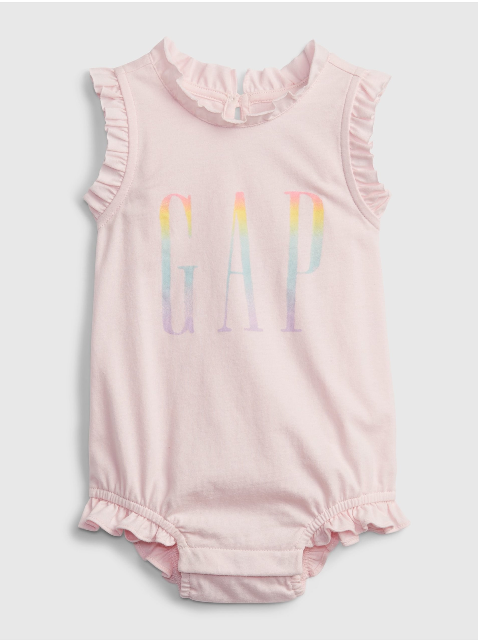 Levně Růžové holčičí baby body GAP Logo arch suit