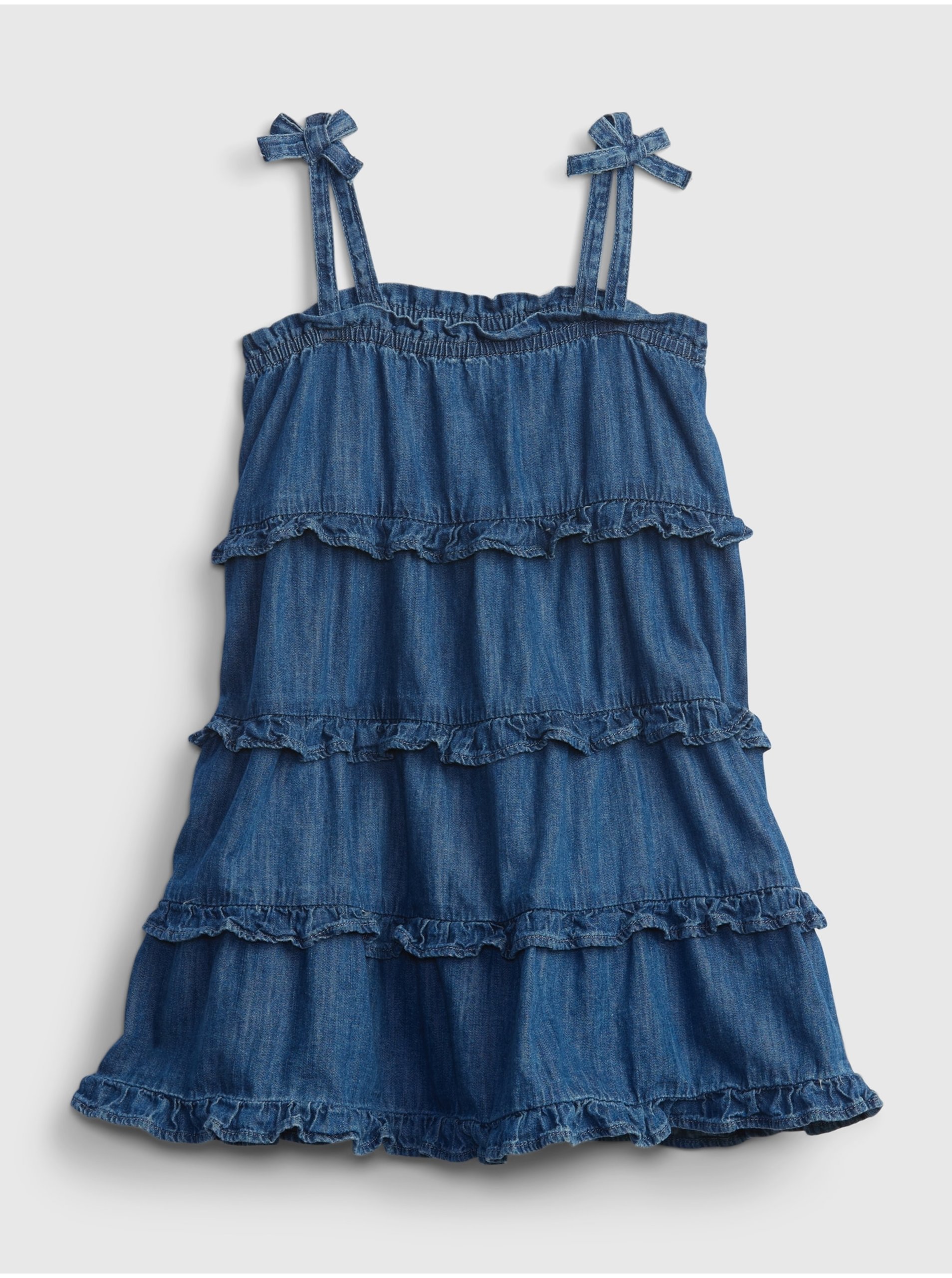Levně Modré holčičí dětské šaty denim tiered dress