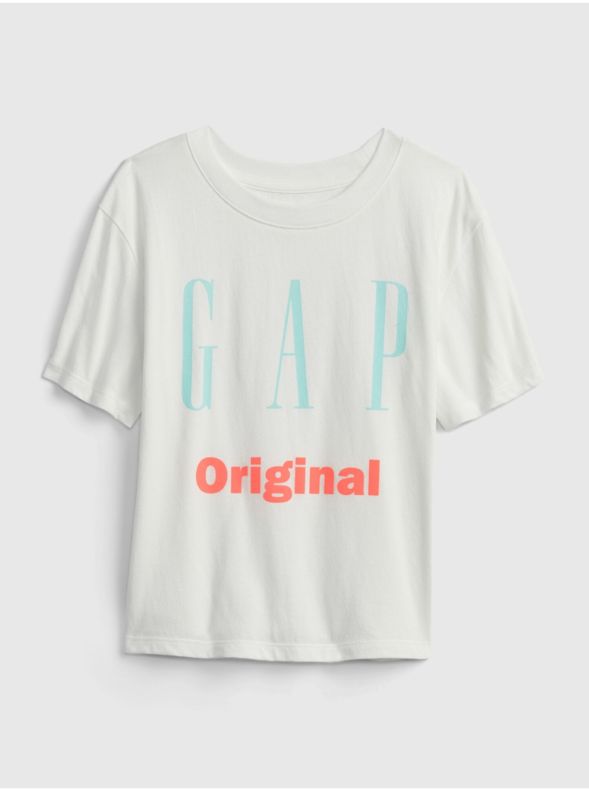 Levně Bílé holčičí dětské tričko GAP Logo original t-shirt
