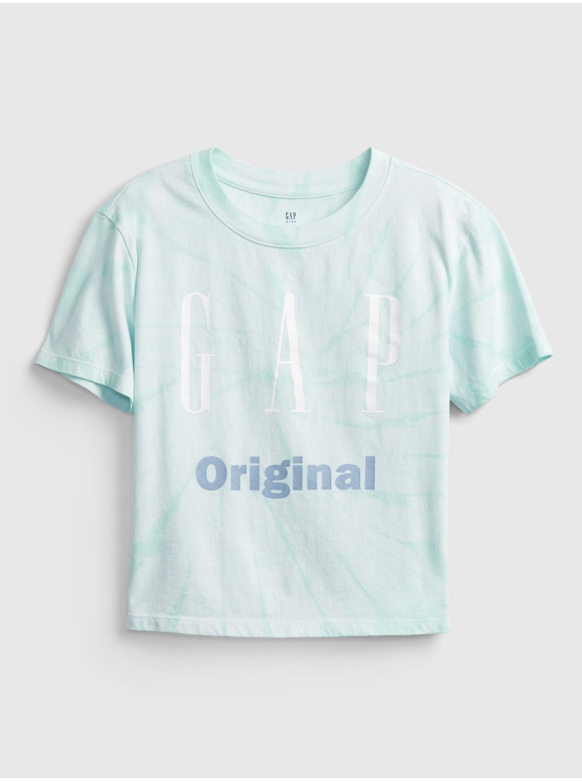 Světle zelené holčičí batikované tričko GAP Logo original t-shirt