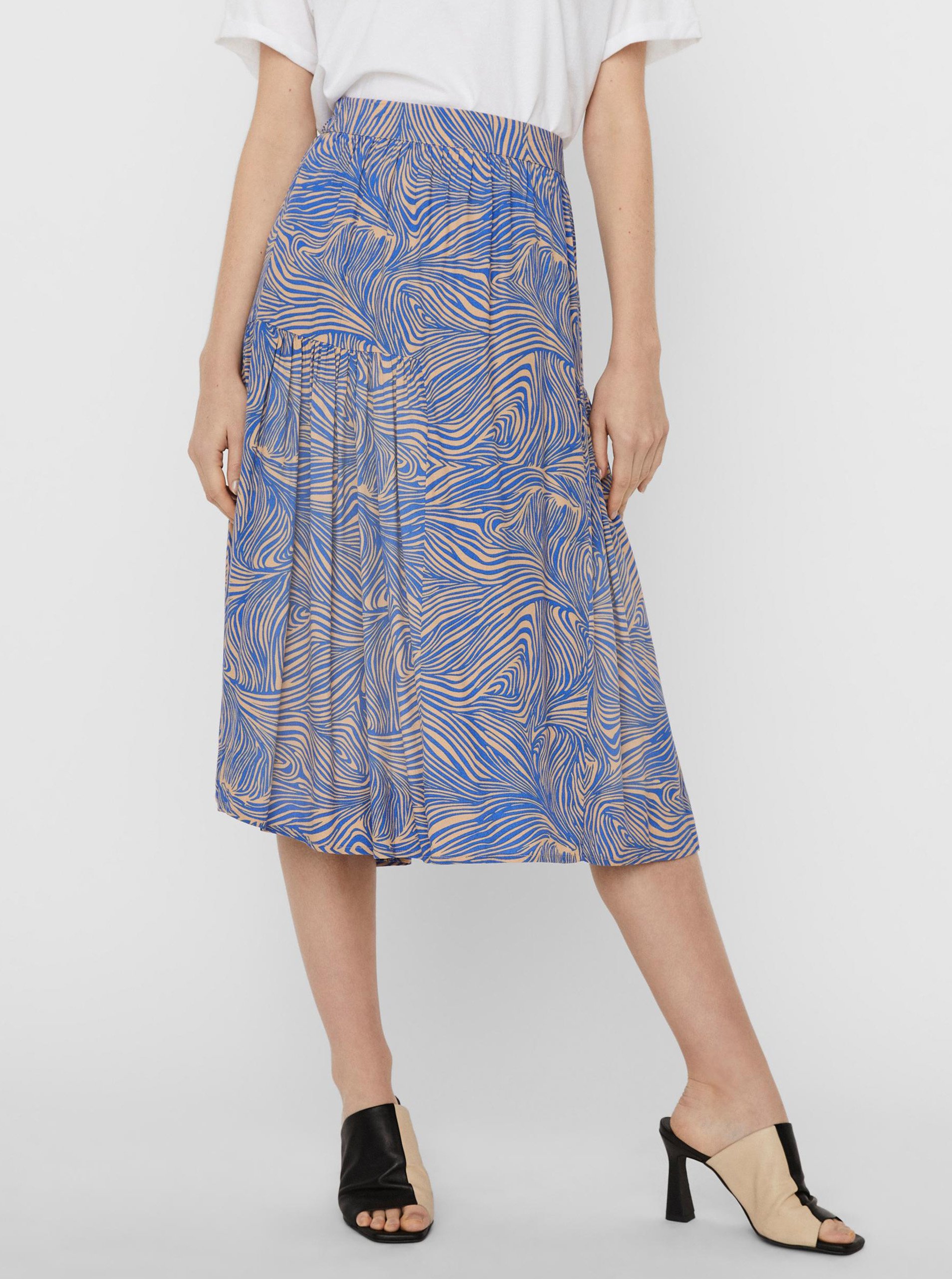 Lacno Modrá vzorovaná sukňa VERO MODA Gea