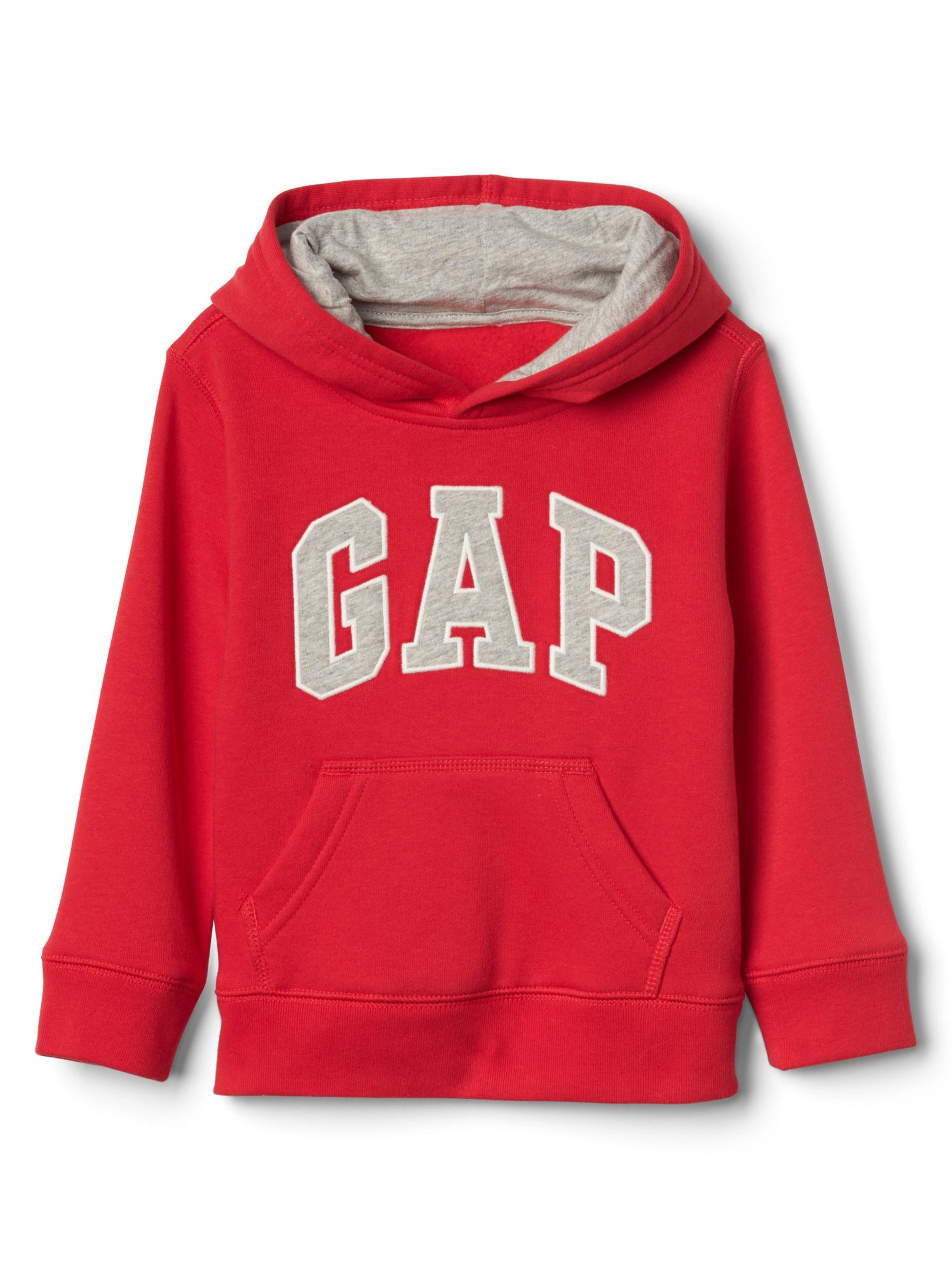 Levně Červená klučičí dětská mikina GAP Logo hoodie sweatshirt