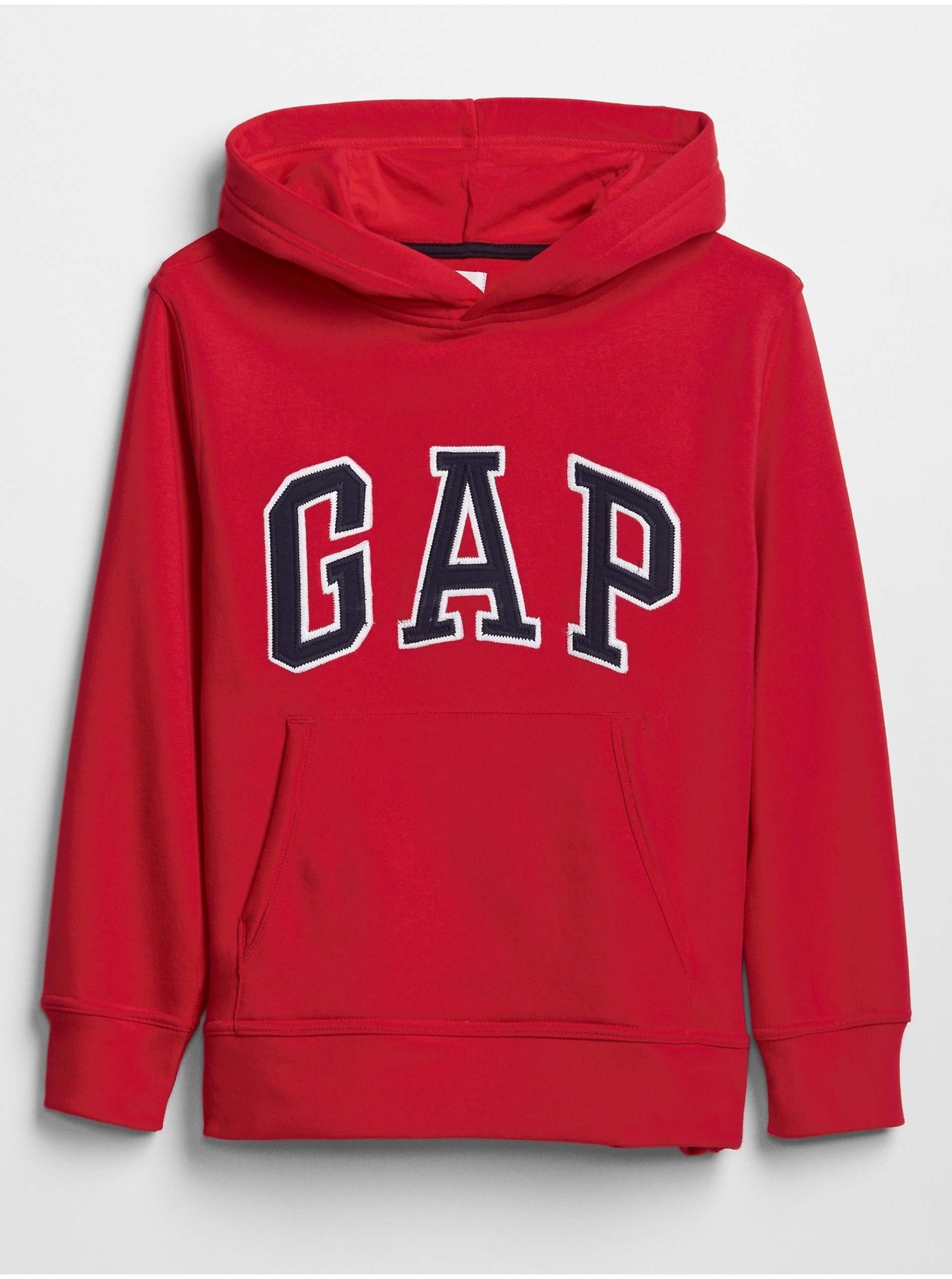 Levně Červená klučičí dětská mikina GAP Logo hoodie