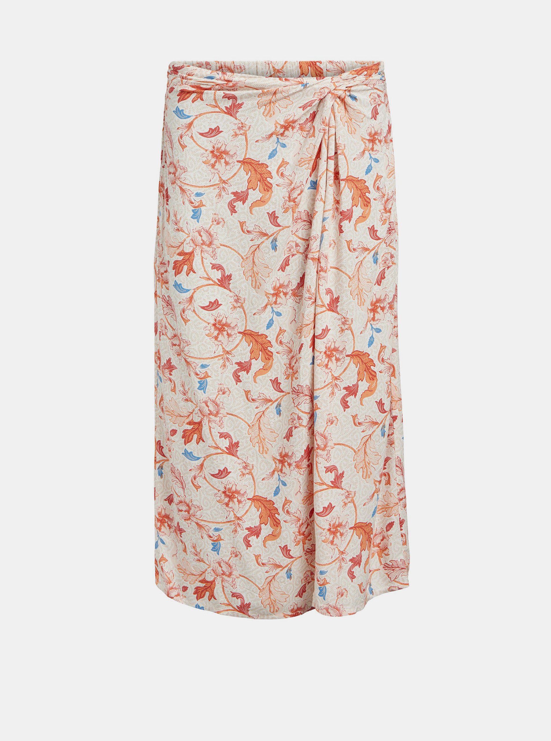 E-shop Oranžovo-krémová vzorovaná sukně .OBJECT Obdulia
