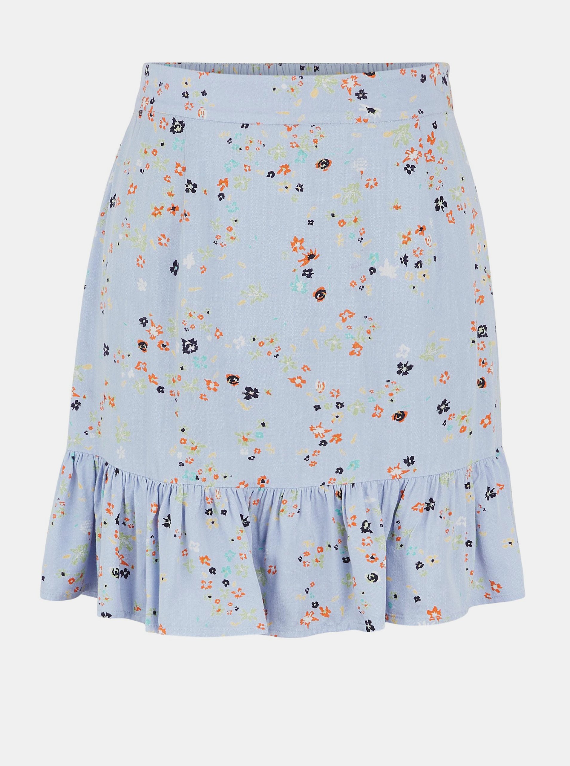 E-shop Světle modrá květovaná sukně Pieces Lala