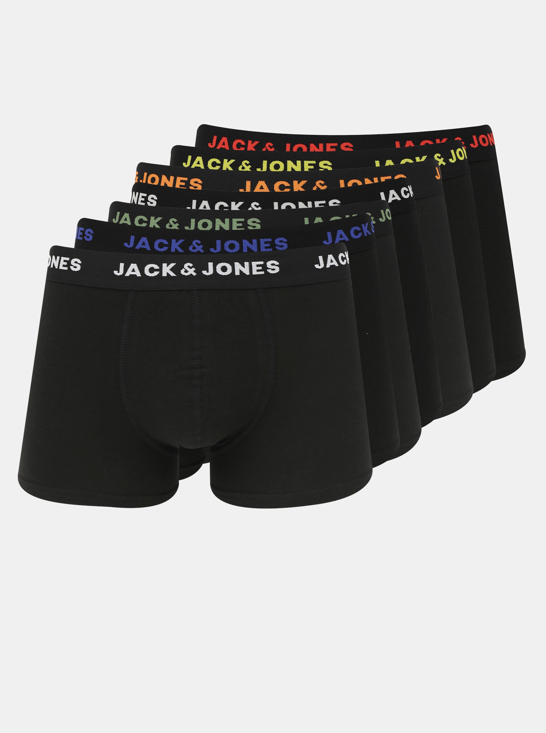 Lacno Sada siedmich čiernych boxeriek Jack & Jones Basic