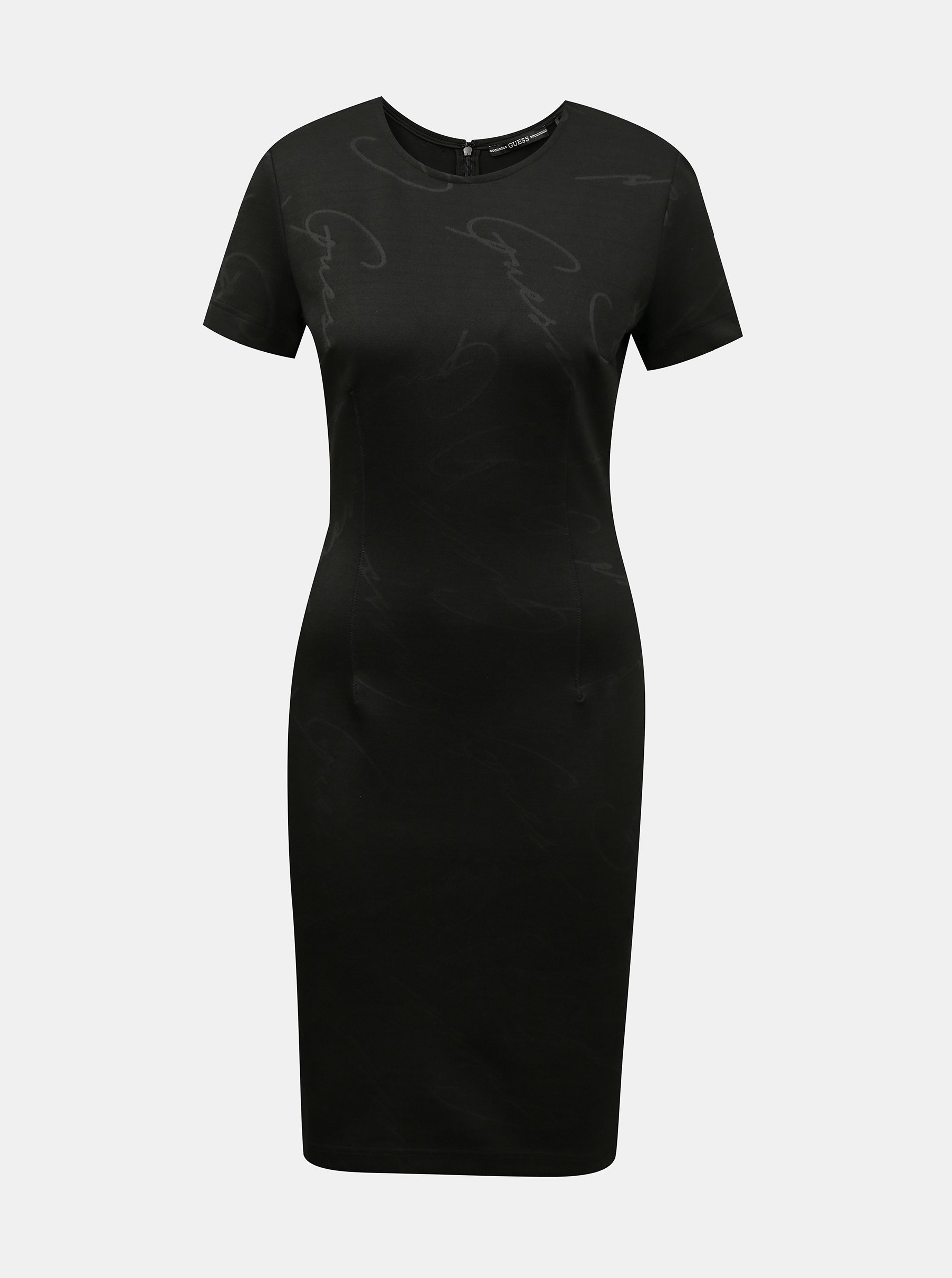Levně Černé dámské šaty s logem Guess Rhoda
