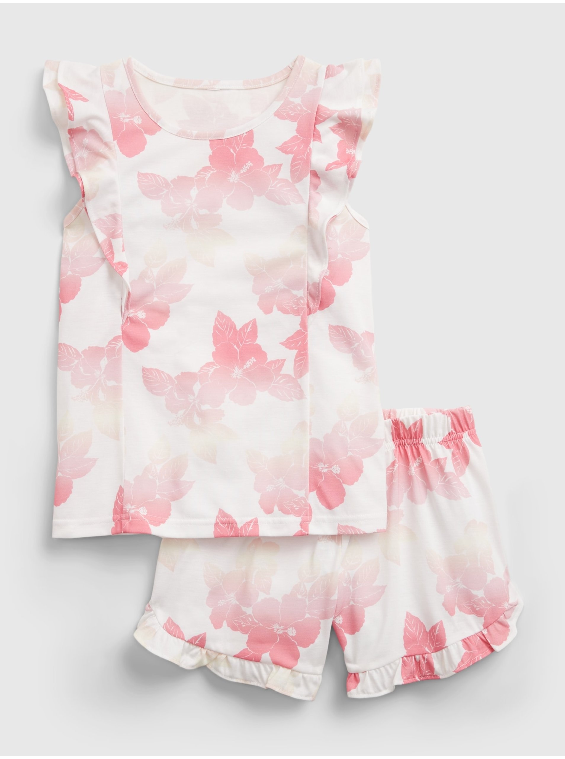 Levně Bílé holčičí dětské pyžamo 100% recycled floral flutter pj set