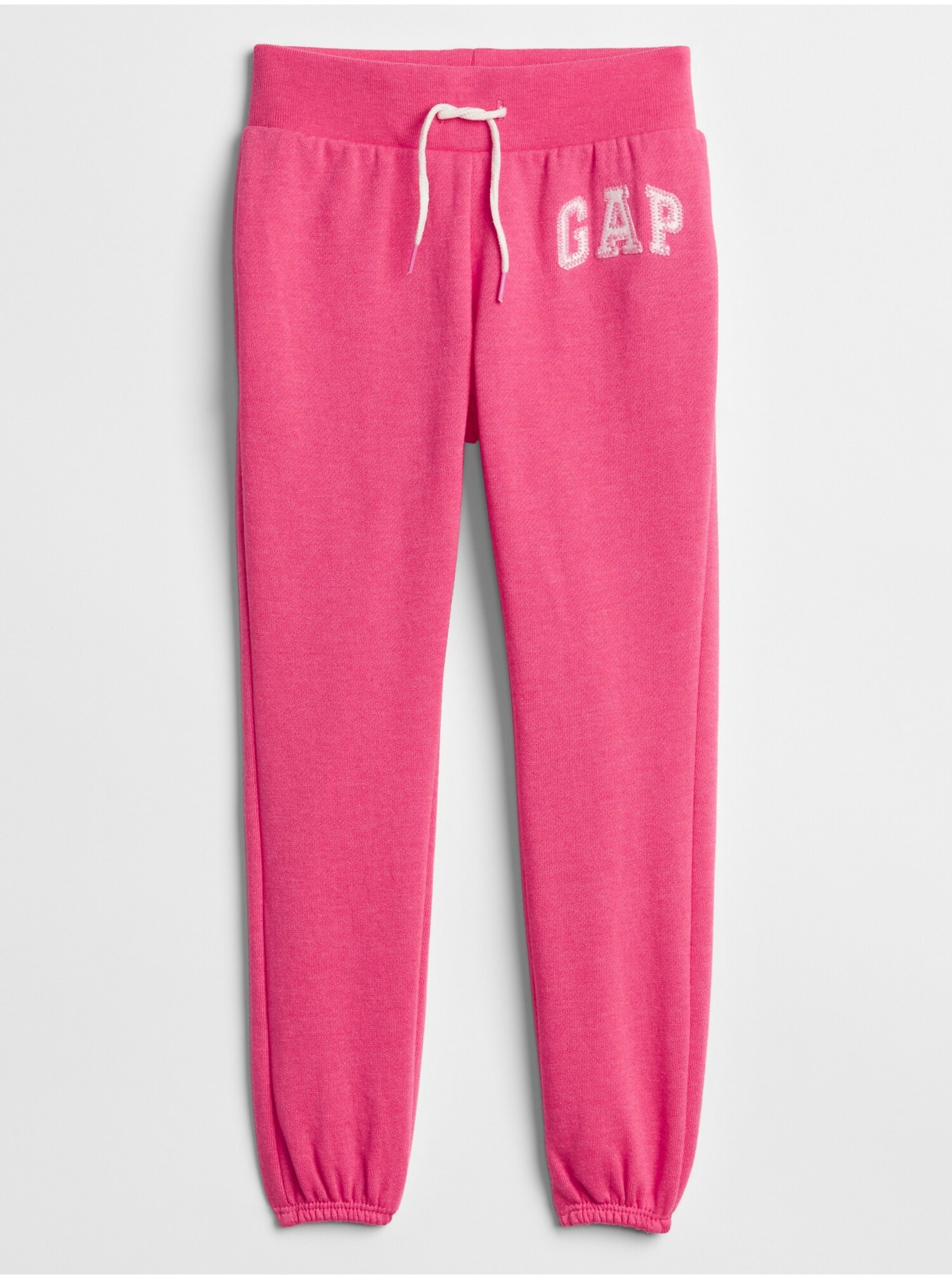 Levně Růžové holčičí dětské tepláky GAP Logo fleece pants