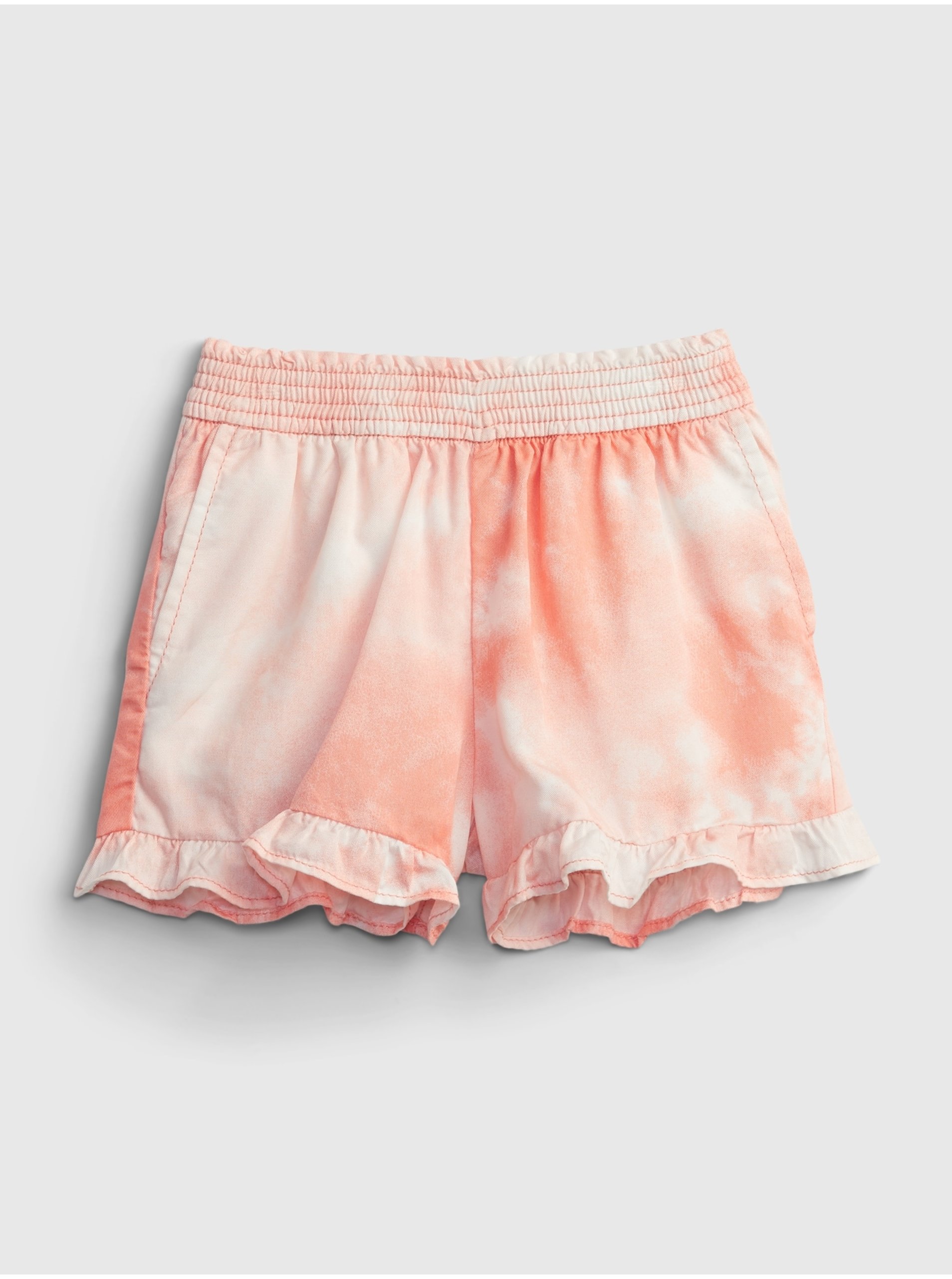 E-shop Oranžové holčičí dětské kraťasy ruffle pull-on shorts GAP