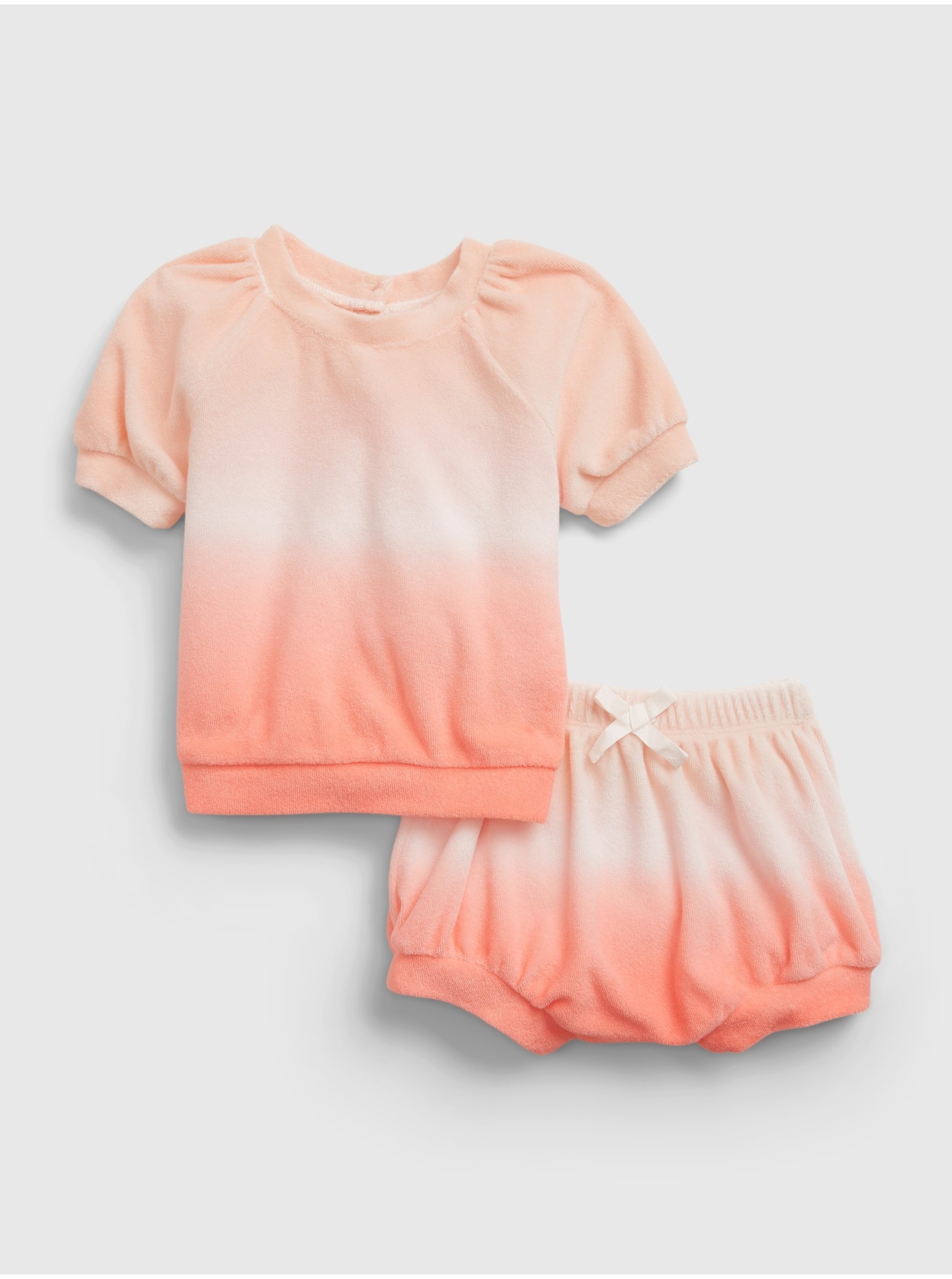 Levně Oranžový holčičí baby set dip-dye outfit set GAP
