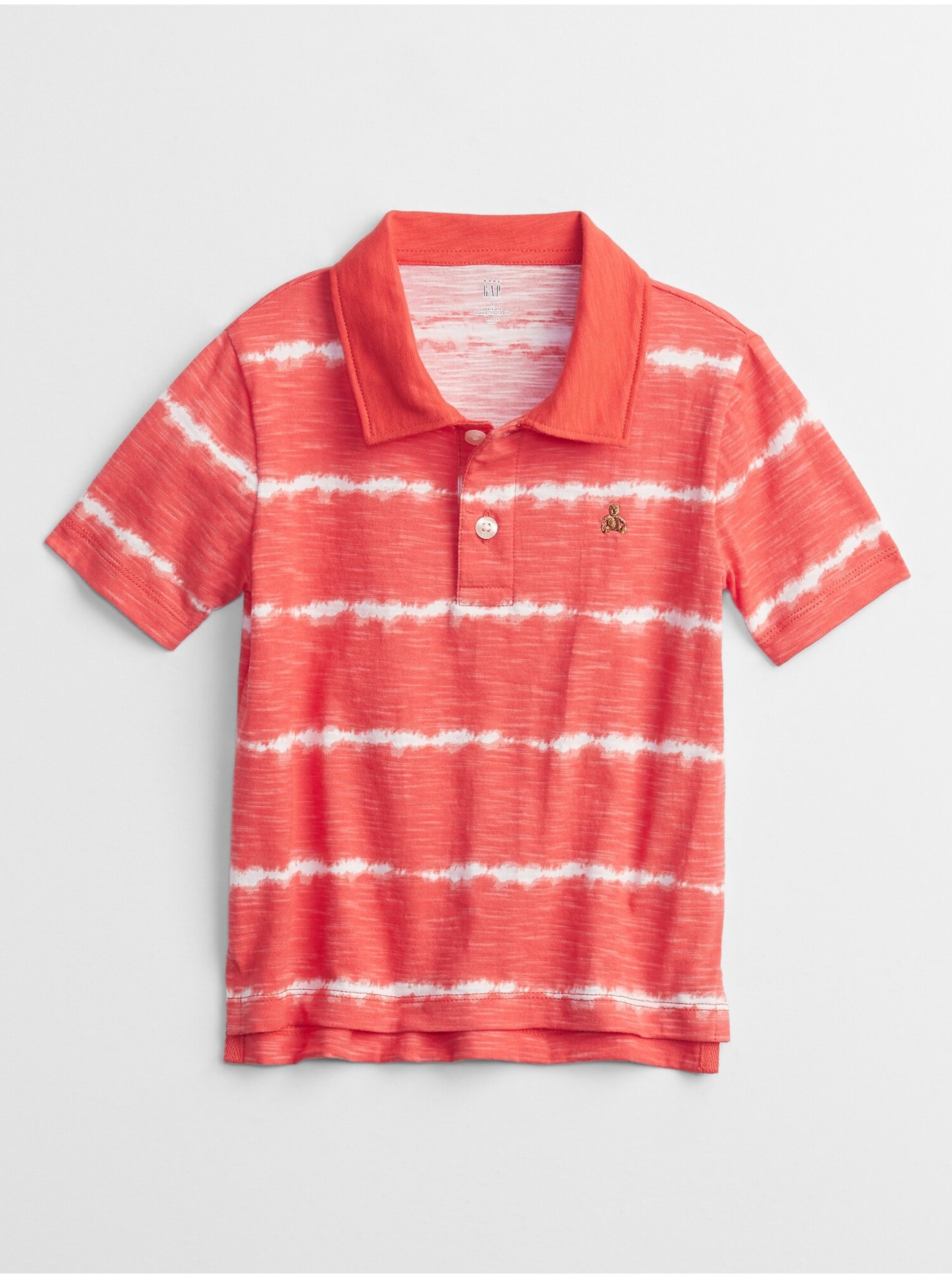 Levně Červené klučičí dětské polo tričko print t-shirt GAP
