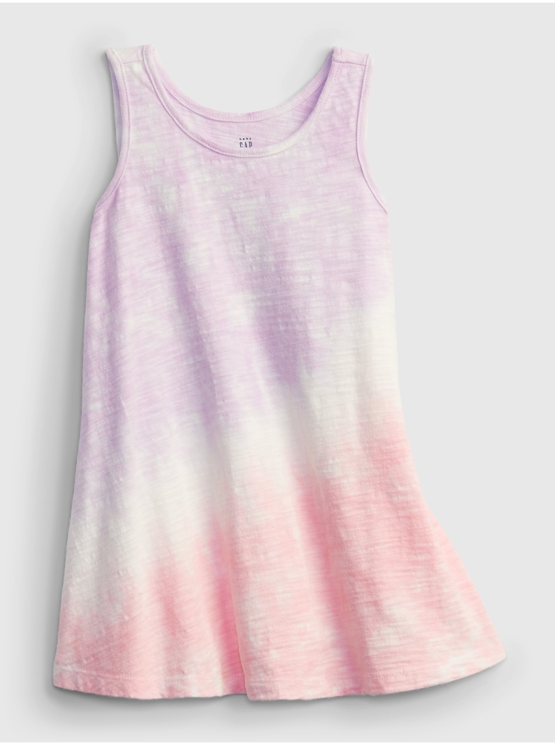 Levně Růžové holčičí dětské šaty tie-dye tank dress