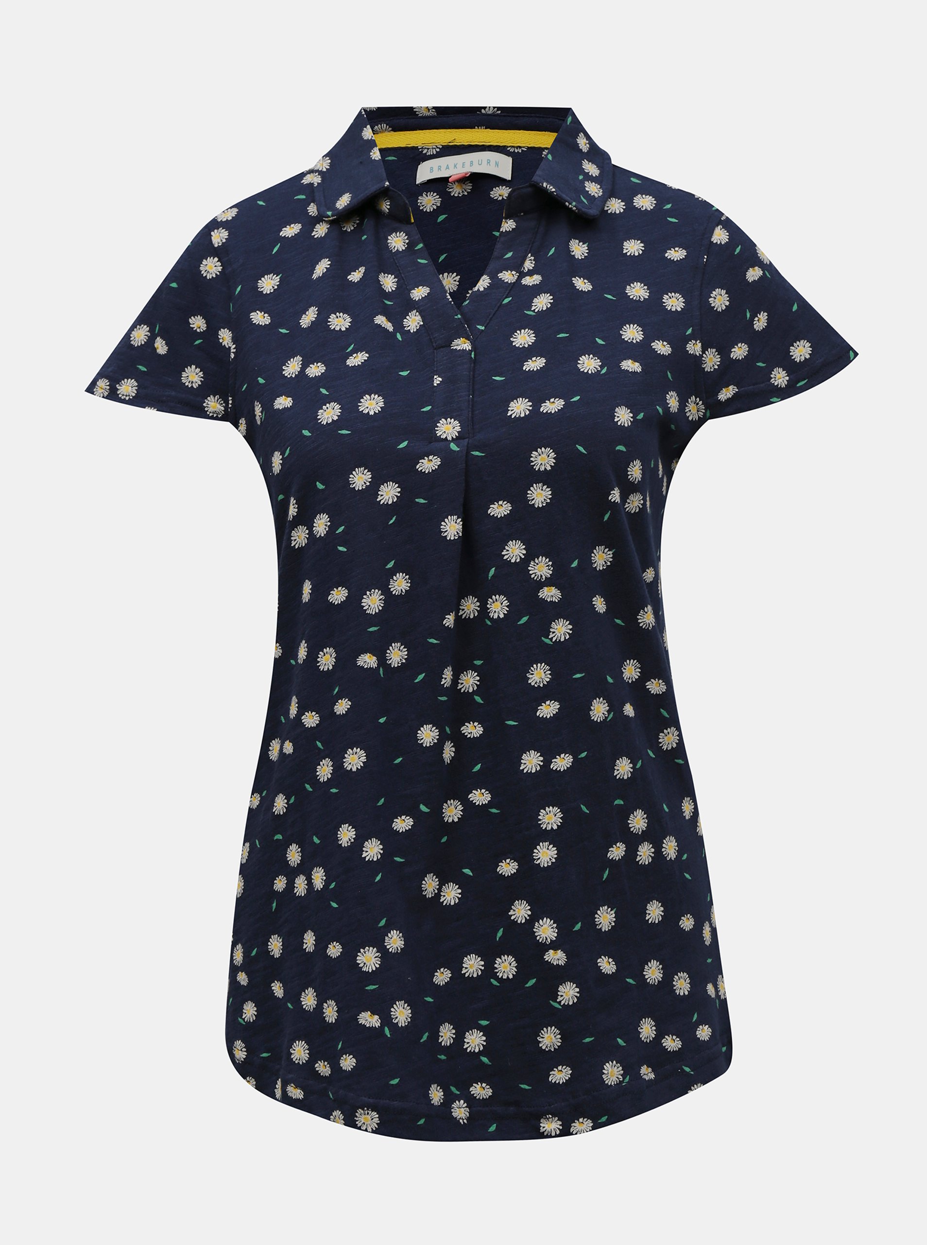 E-shop Tmavomodré kvetované tričko s gombíkmi Brakeburn
