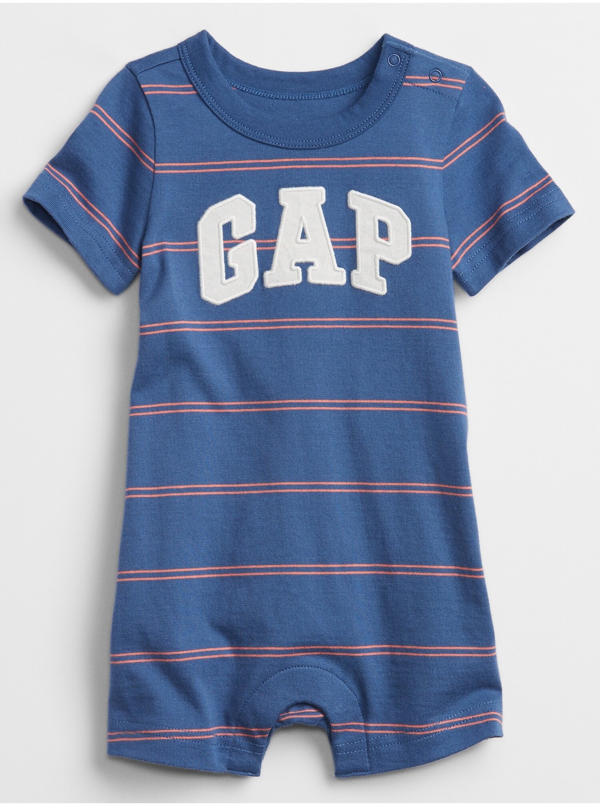 E-shop Modrý klučičí baby overal GAP Logo stripe shorty one-piece