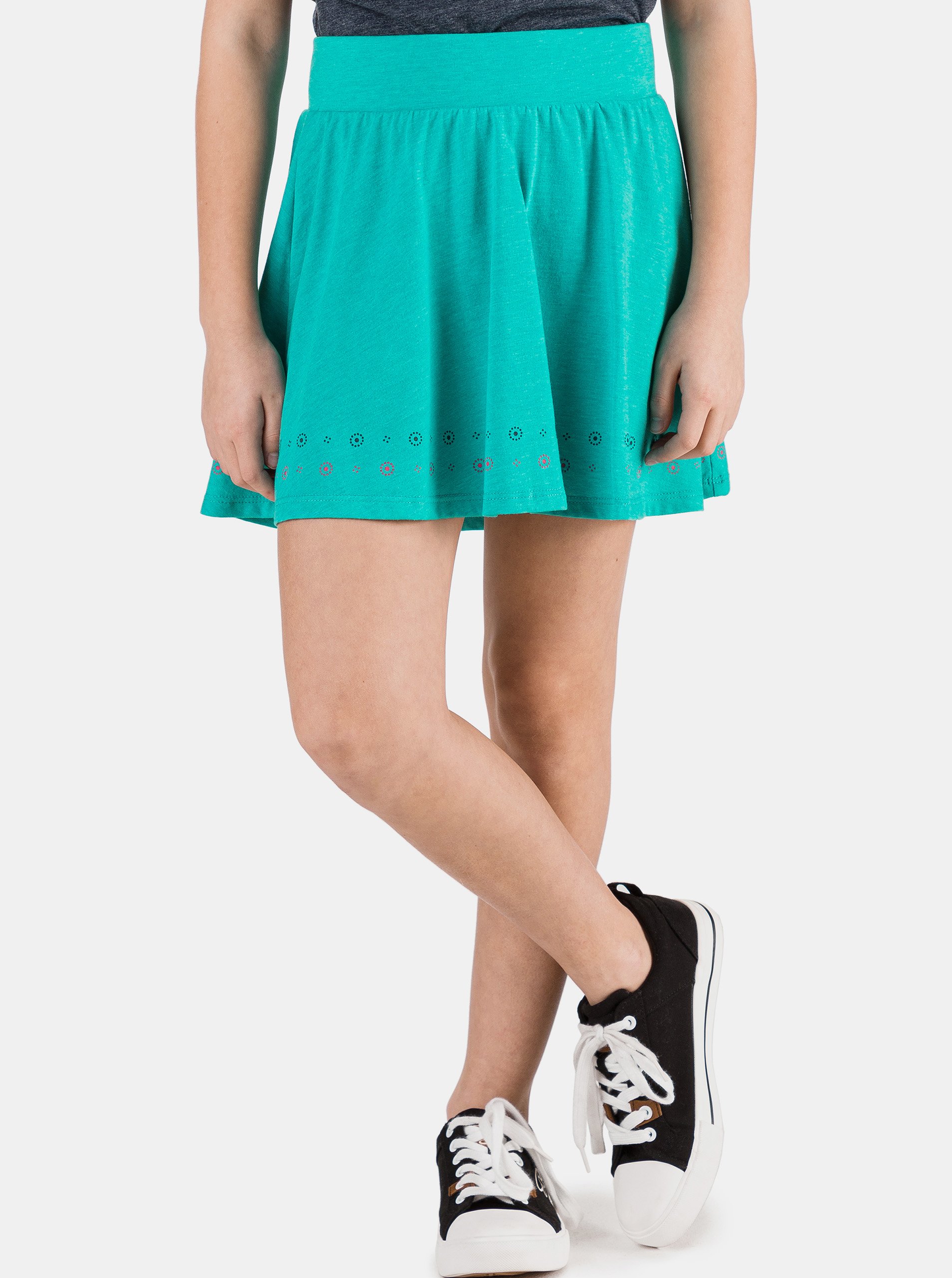 Lacno Zelená dievčenská vzorovaná sukňa SAM 73