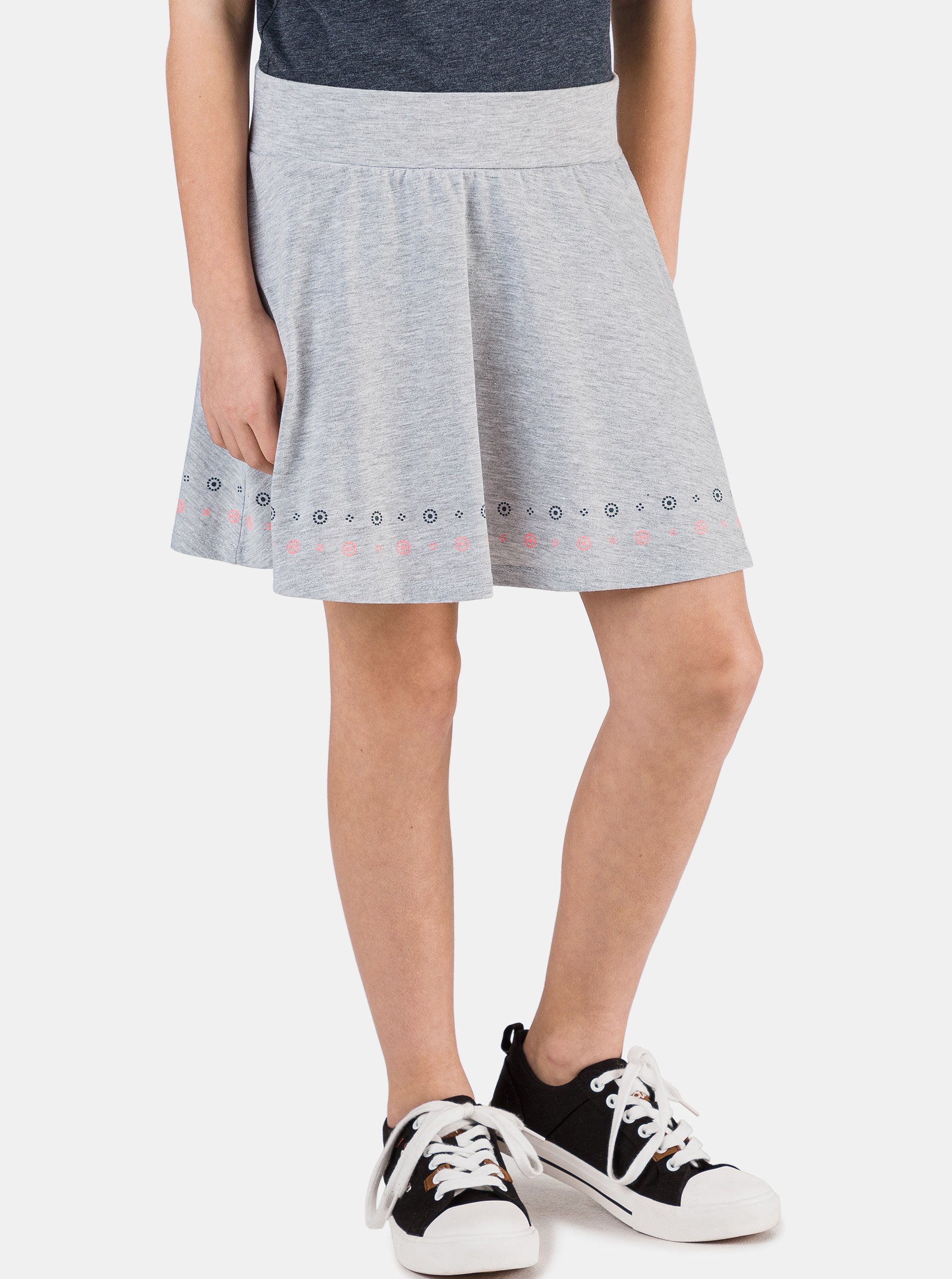Lacno Svetlošedá dievčenská vzorovaná sukňa SAM 73
