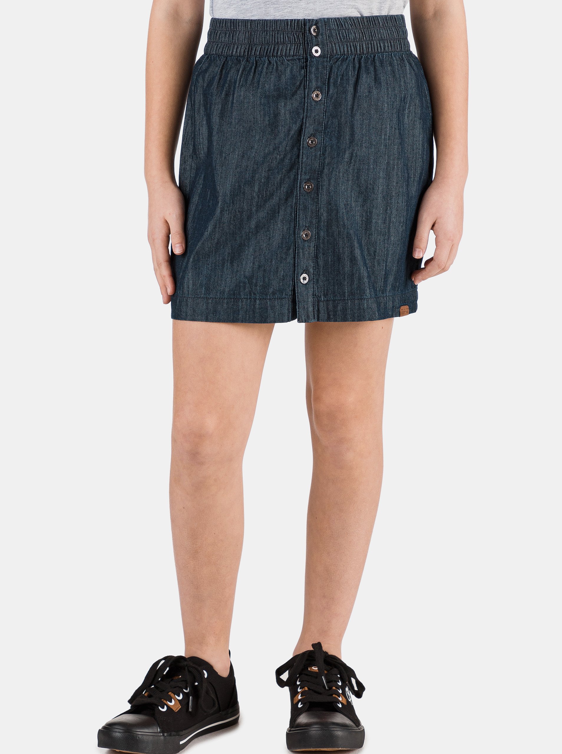 E-shop Tmavě modrá holčičí džínová sukně s knoflíky SAM 73