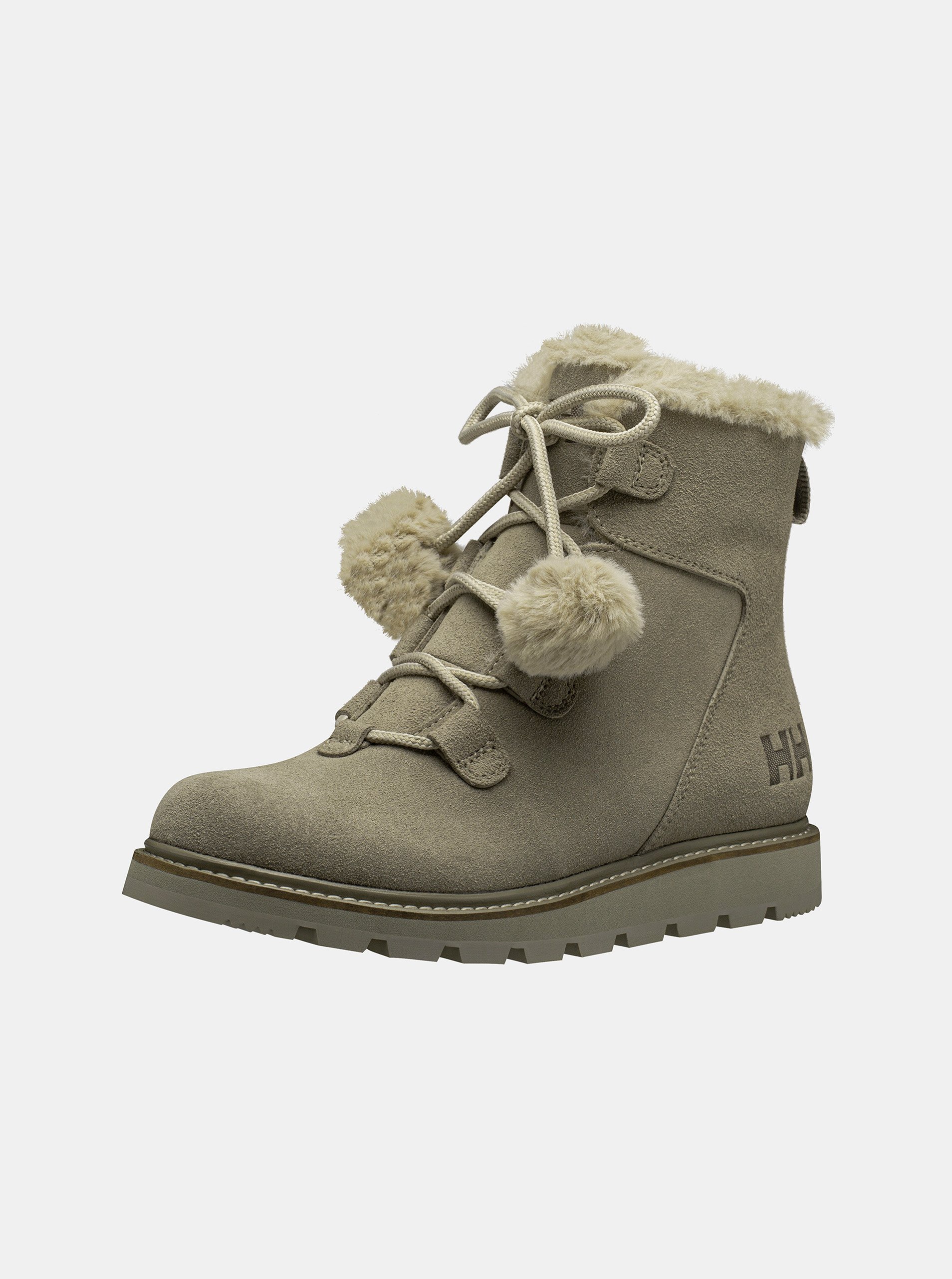 E-shop Kaki dámske kožené členkové zimné topánky HELLY HANSEN