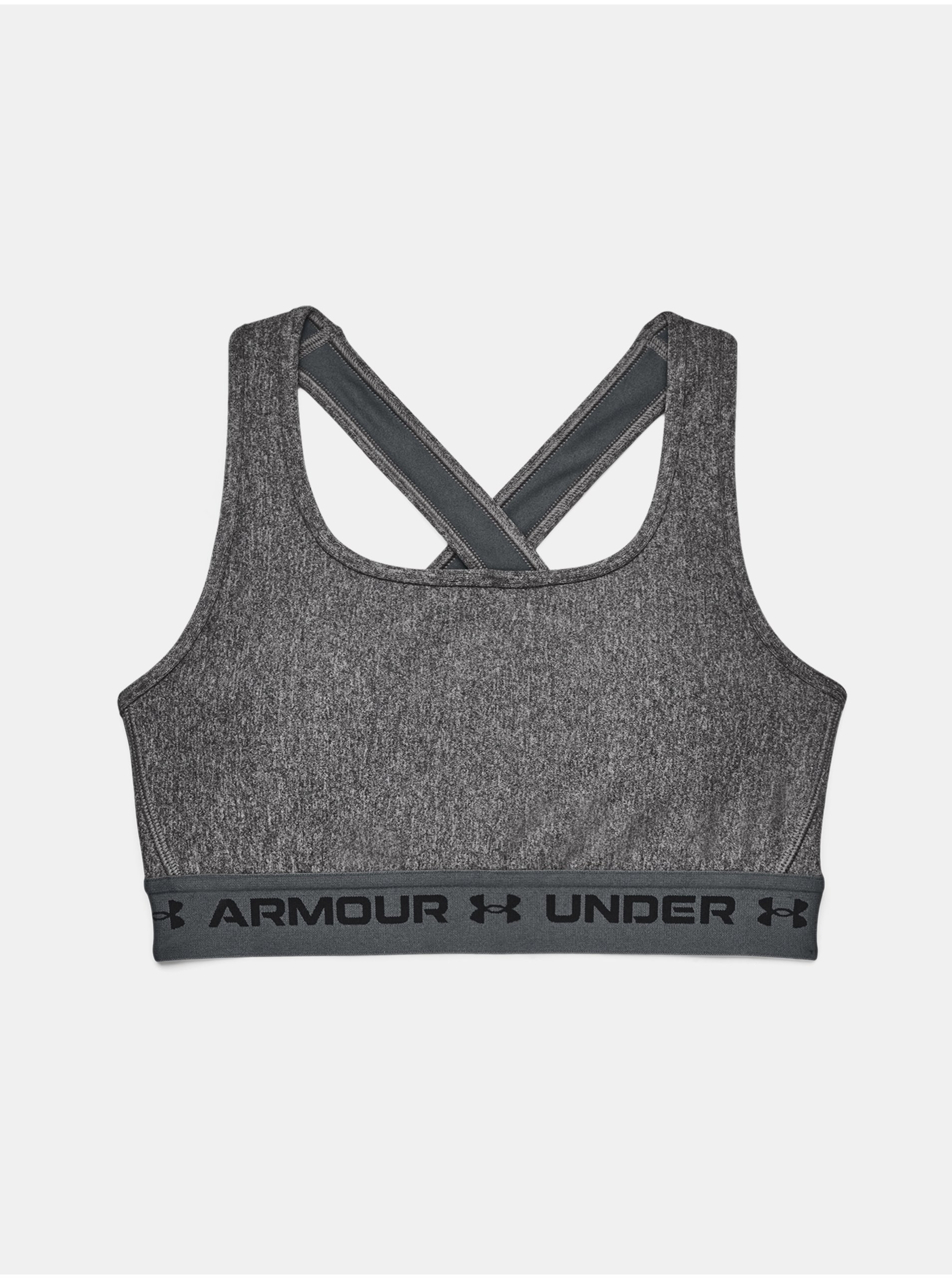 Levně Podprsenka Under Armour Crossback Mid Heather Bra - šedá