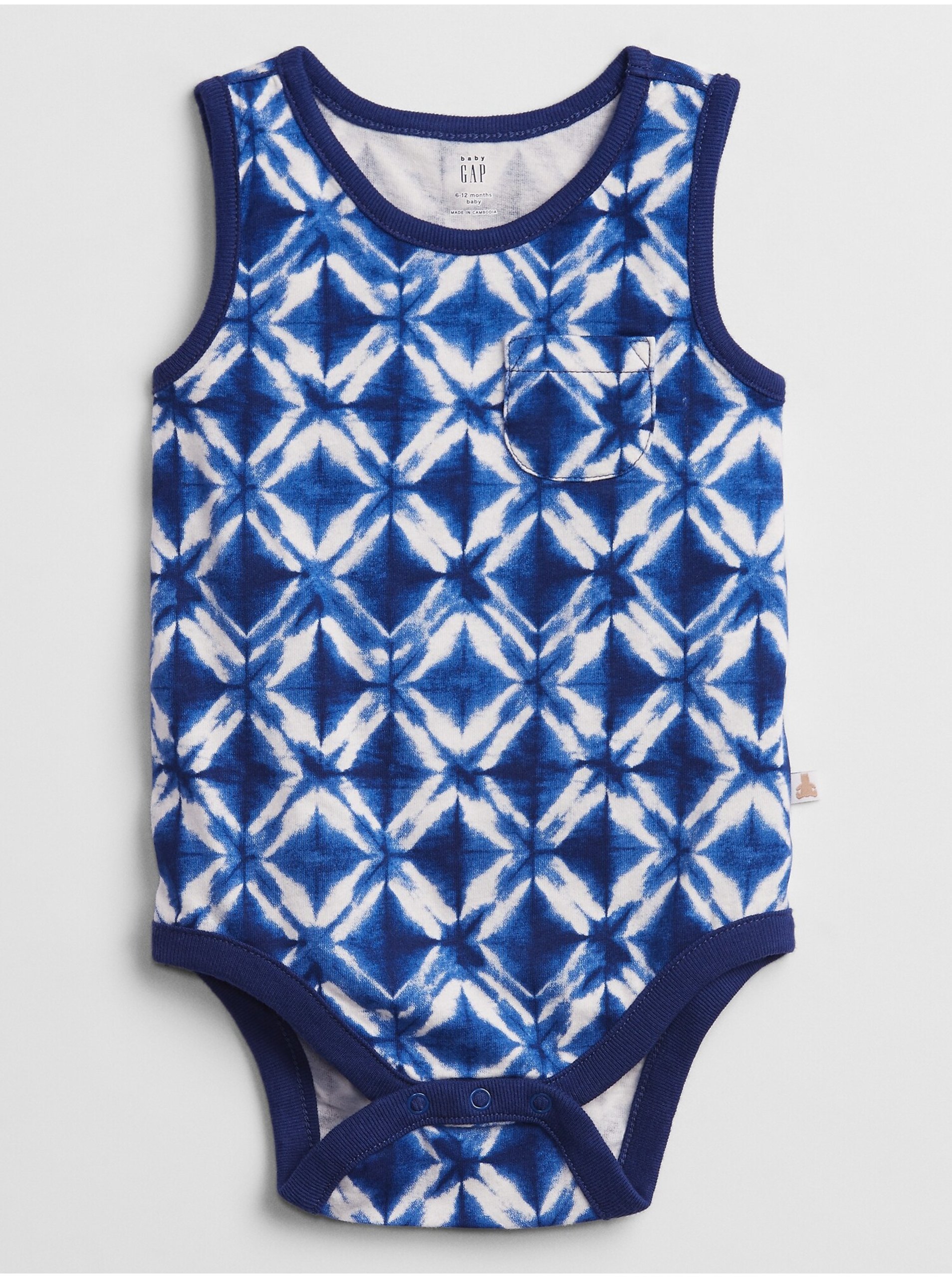 E-shop Modré klučičí baby body pocket print bodysuit GAP
