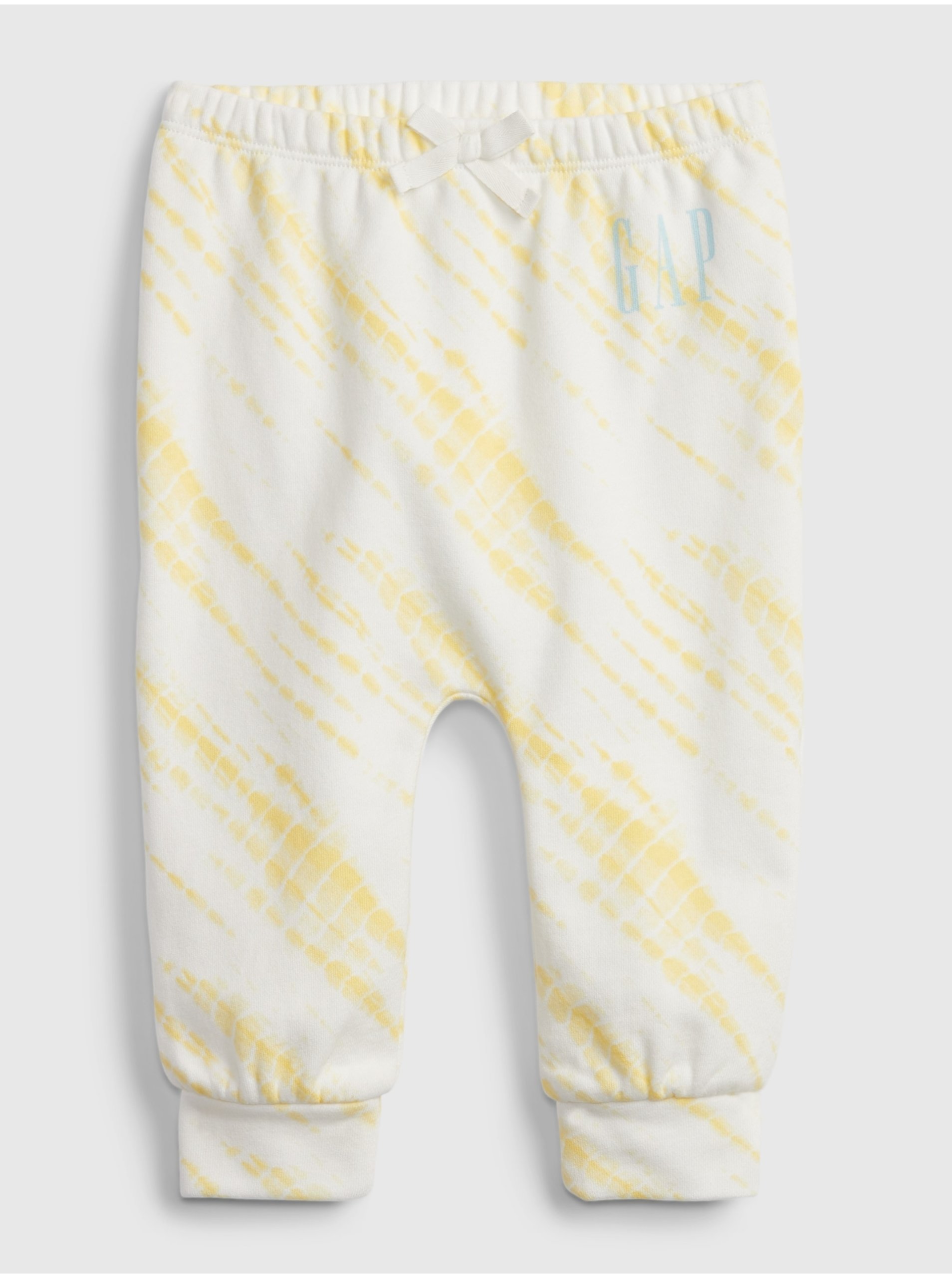 Levně Žluté holčičí baby tepláky arch novelty soft joggers GAP