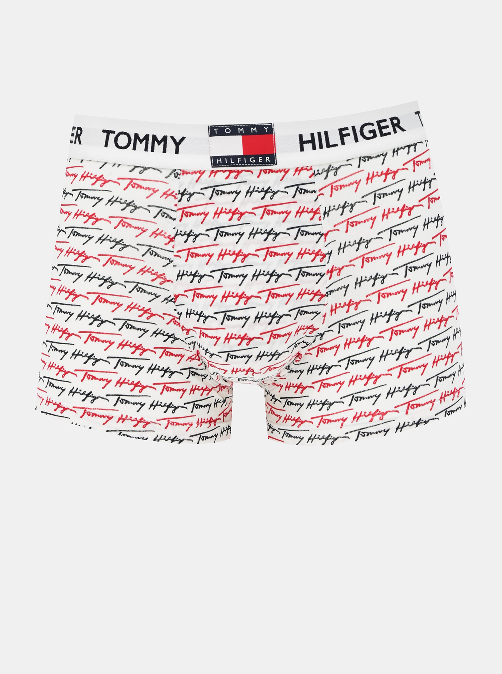 Levně Bílé pánské vzorované boxerky Tommy Hilfiger