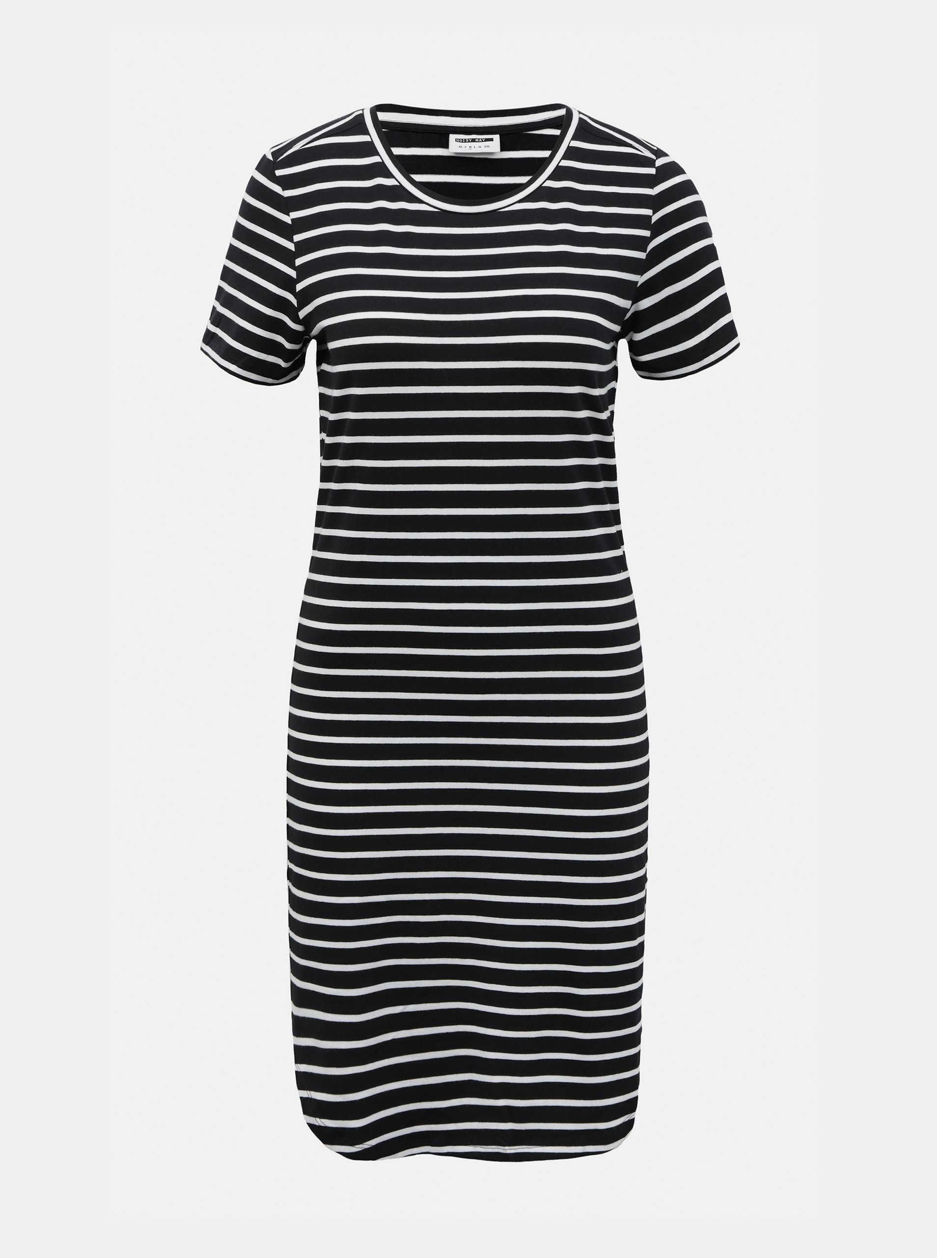 E-shop Bílo-černé pruhované basic šaty Noisy May Simma