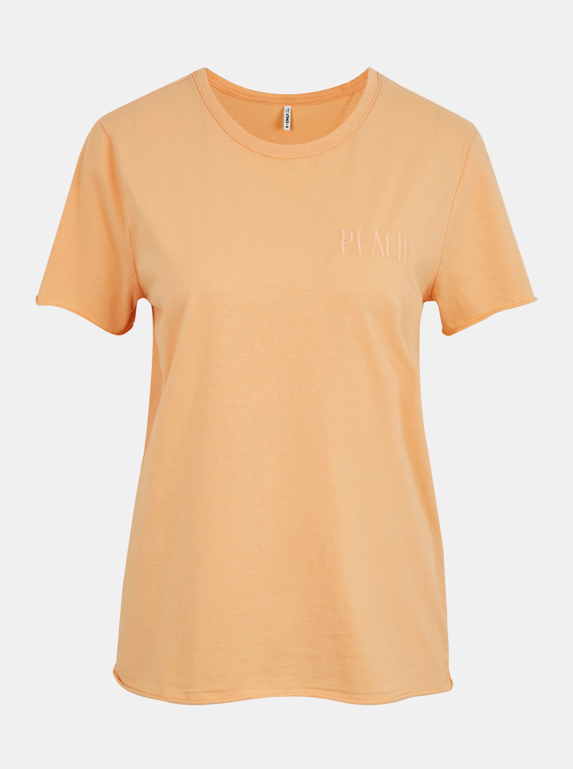 Levně Oranžové tričko s nápisem ONLY Fruity