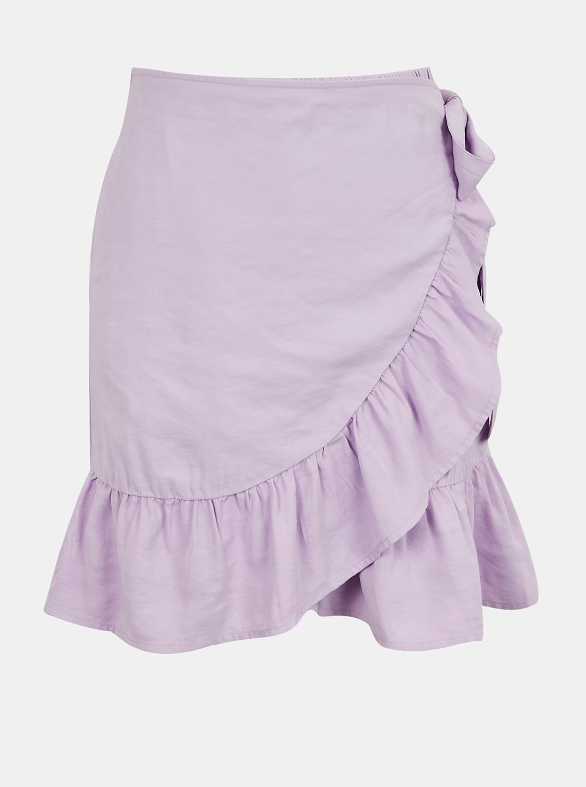 E-shop Fialová zavinovací sukně s volánem ONLY Olivia
