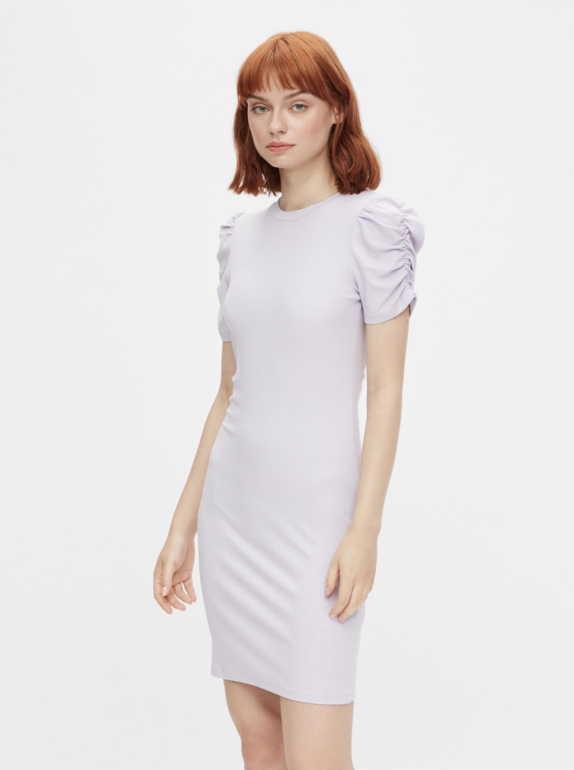 E-shop Světle fialové pouzdrové šaty Pieces Lunna