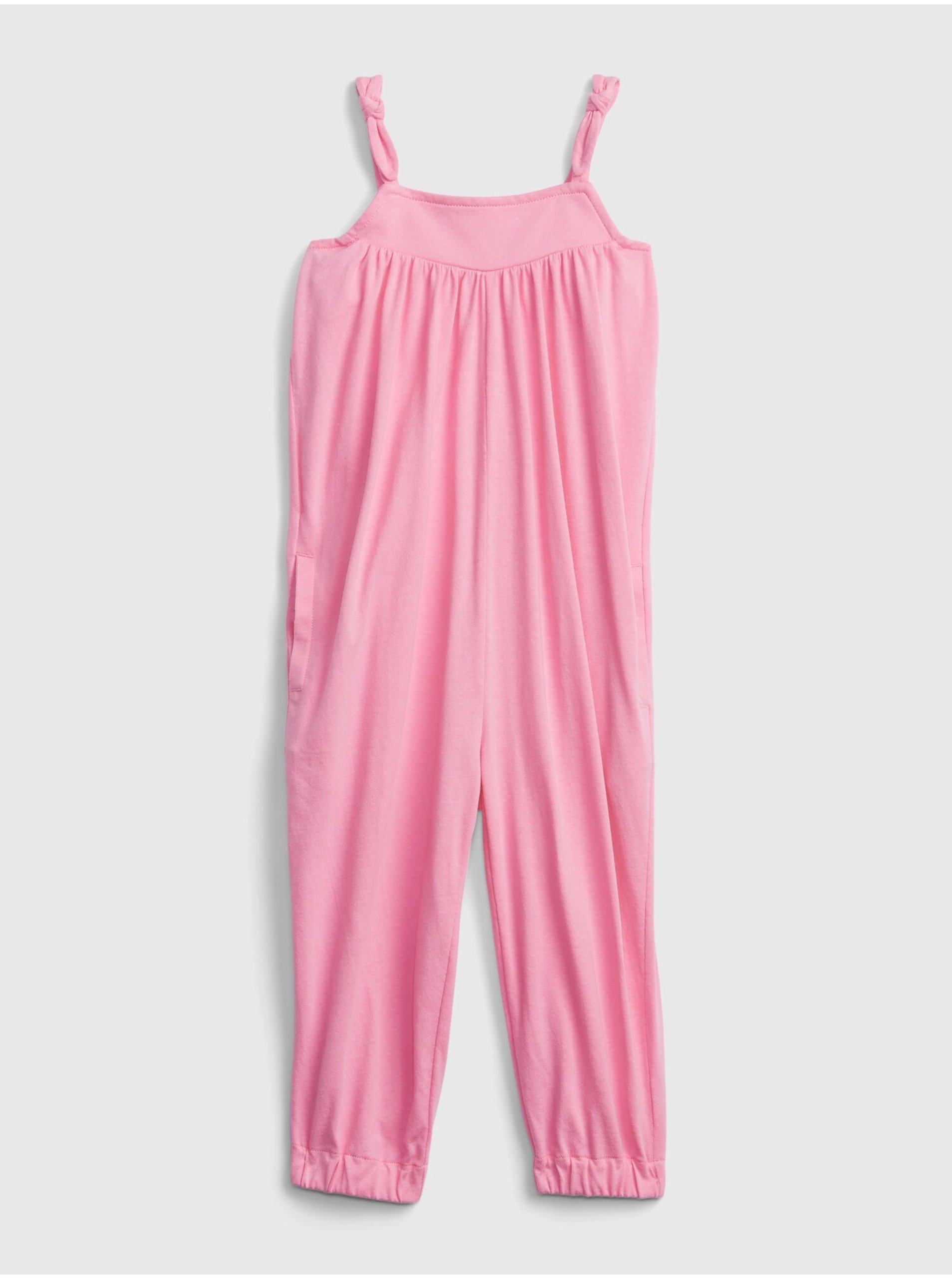 Levně Růžový holčičí dětský overal strappy bubble jumpsuits GAP