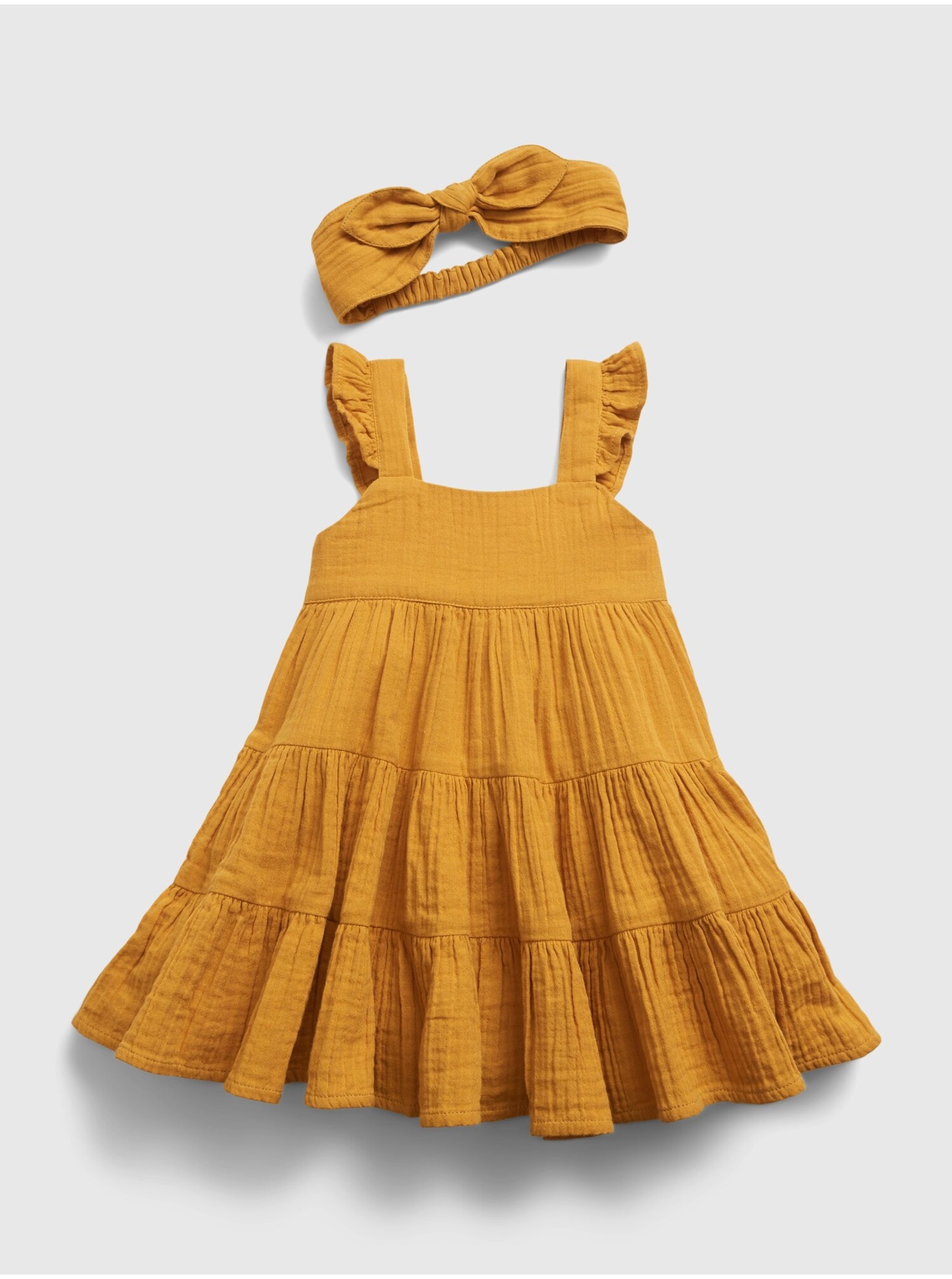 Levně Žluté holčičí baby šaty july dress GAP