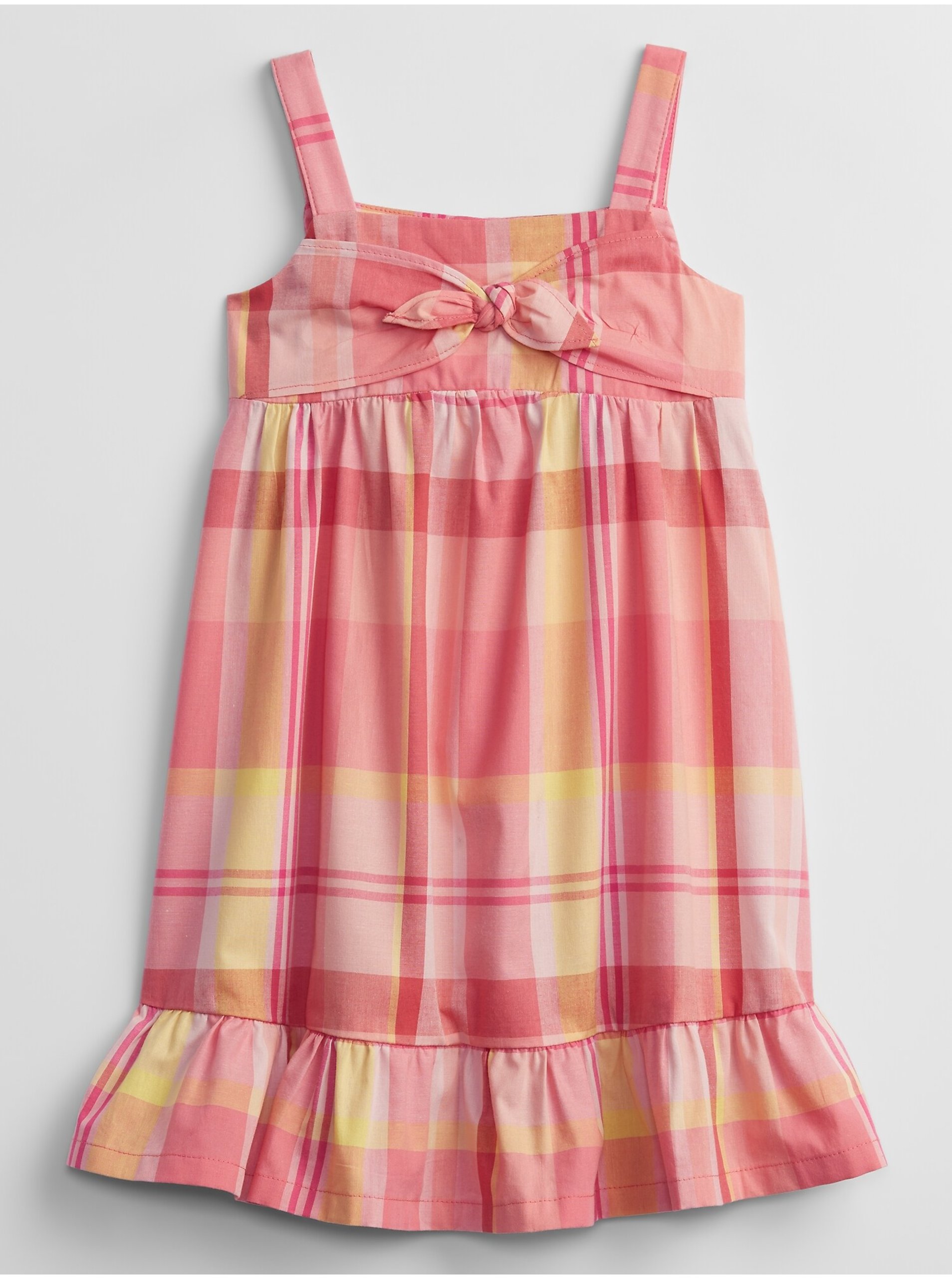 Levně Oranžové holčičí dětské šaty print dress GAP