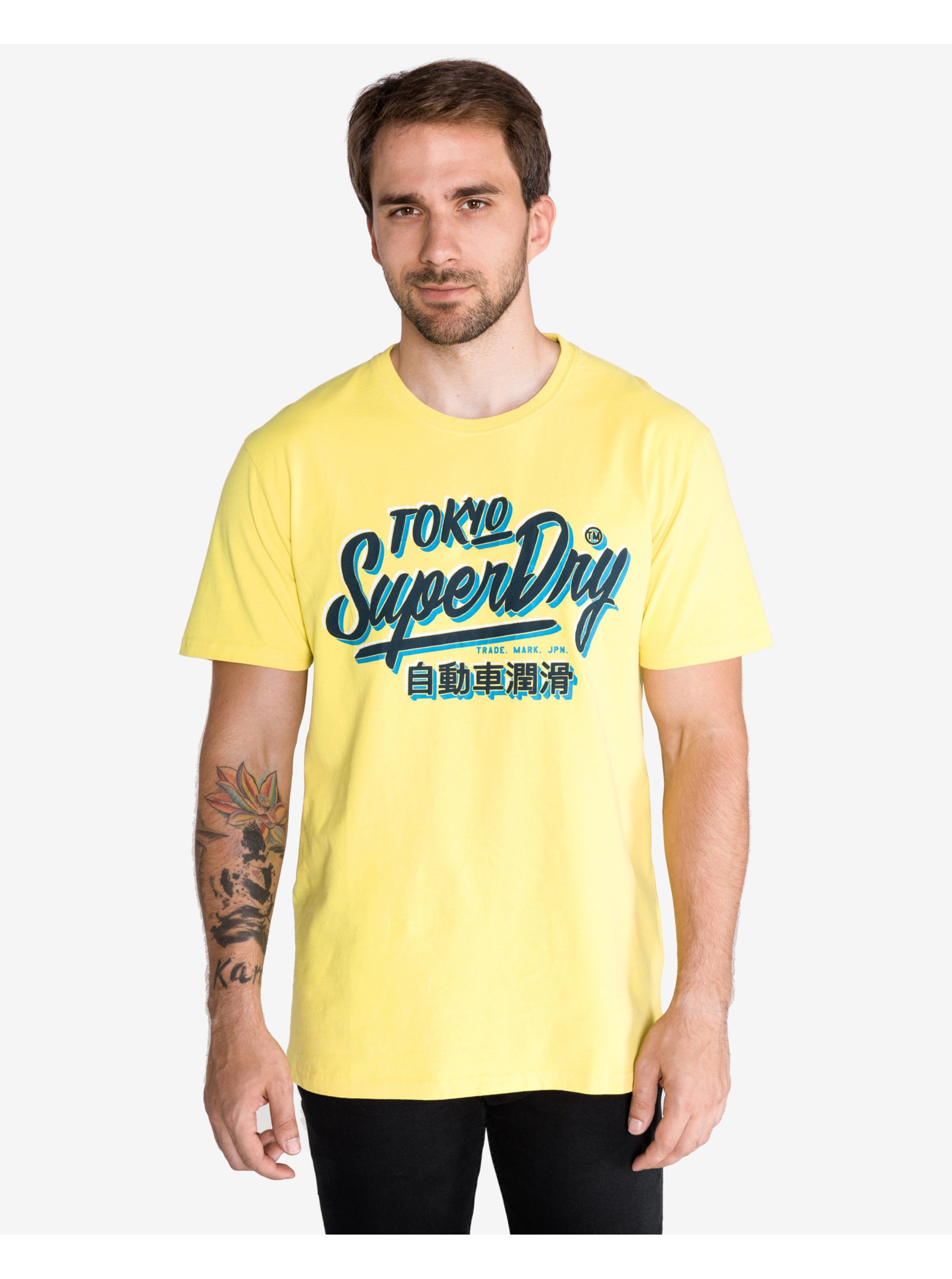 E-shop Tričká s krátkym rukávom pre mužov Superdry - žltá