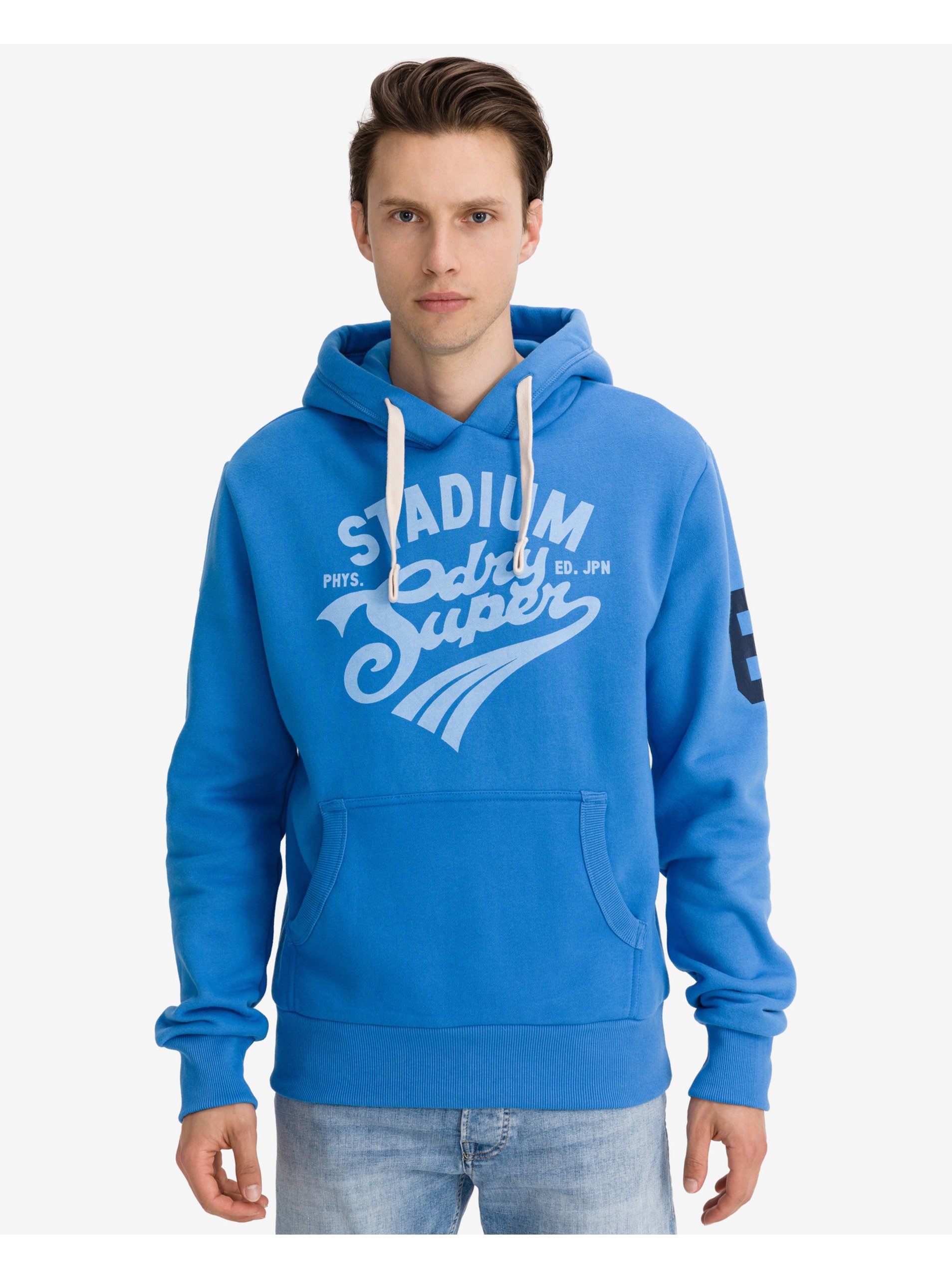 E-shop Mikiny s kapucou pre mužov Superdry - modrá