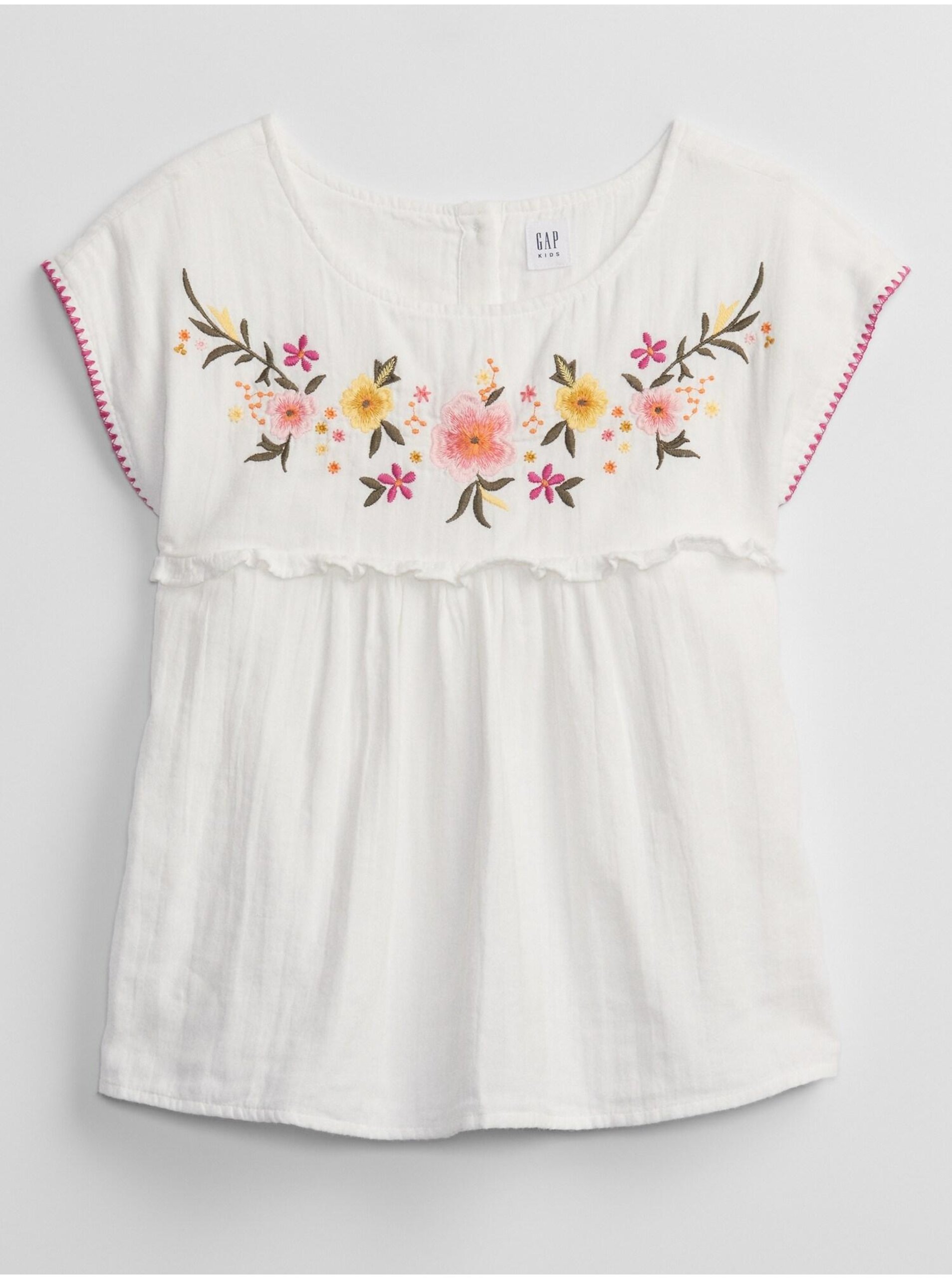 E-shop Bílá holčičí košile embed woven top