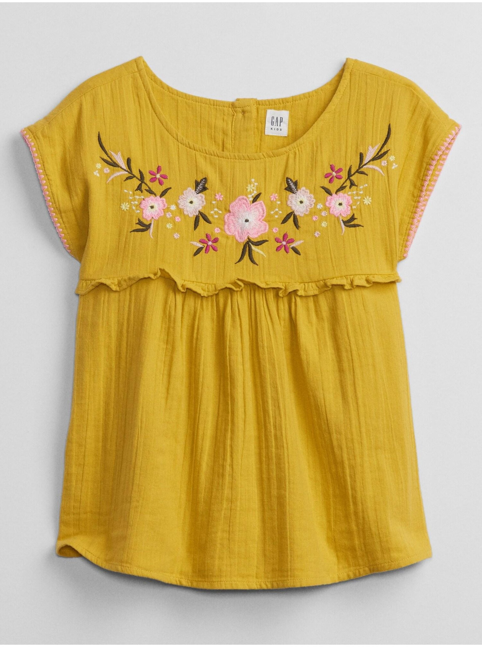 Levně Žlutá holčičí košile embed woven top