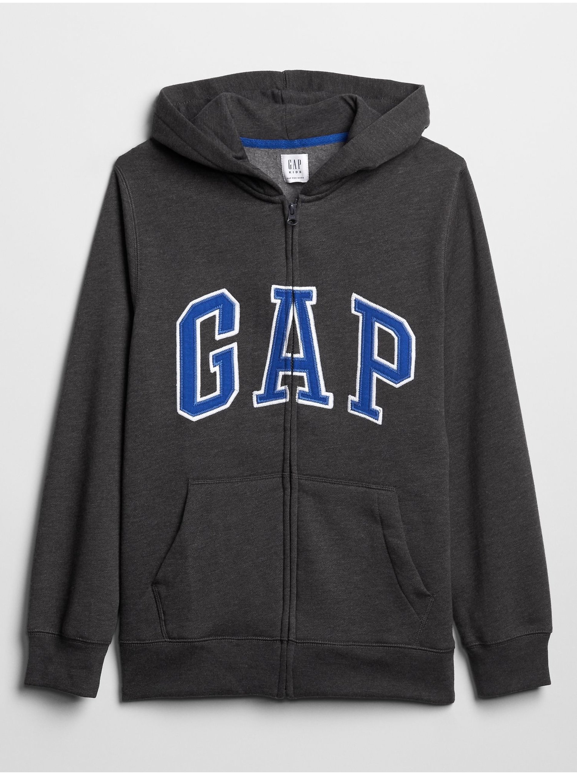 Levně Černá klučičí mikina GAP Logo zip hoodie