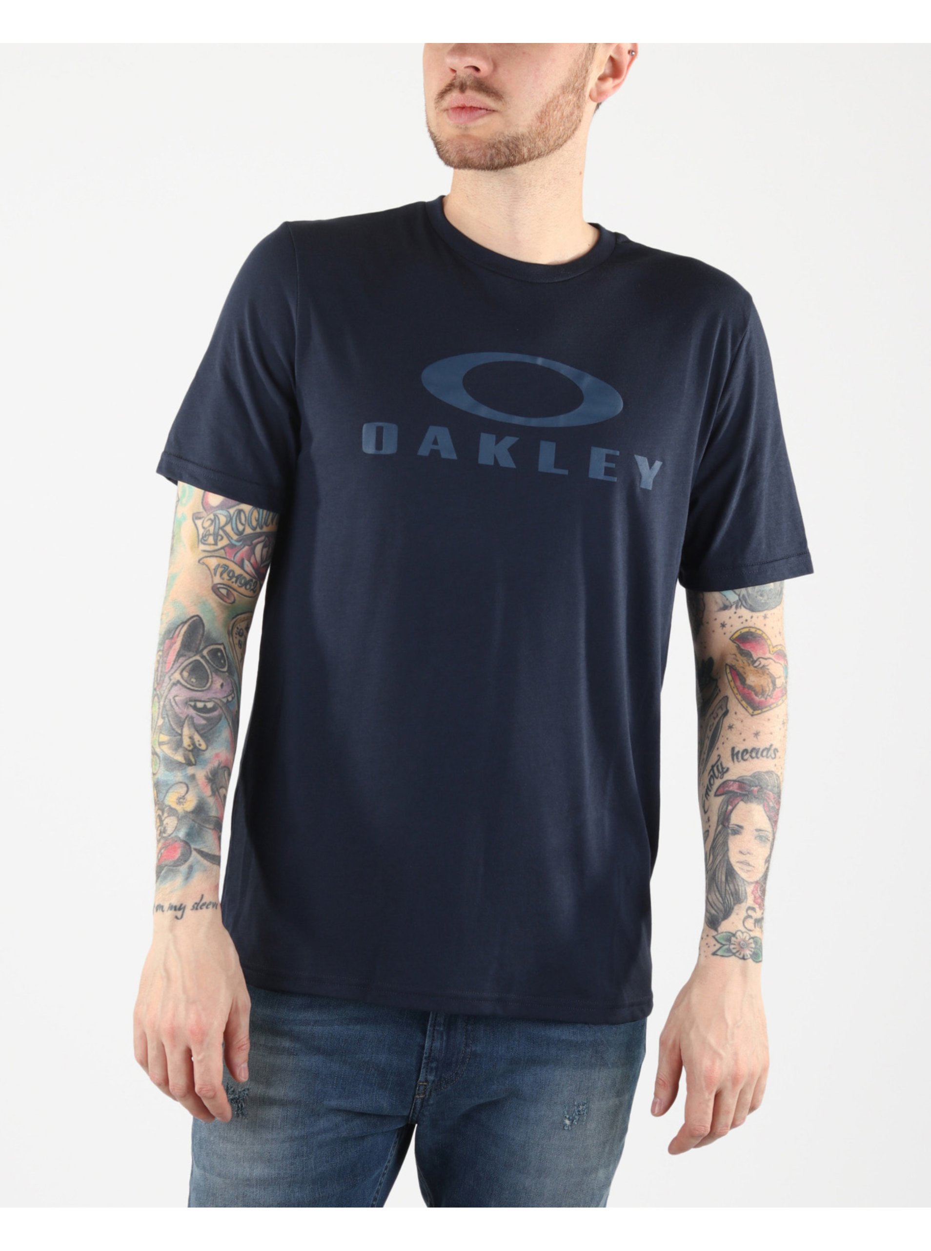 Levně Tmavě modré pánské tričko Oakley