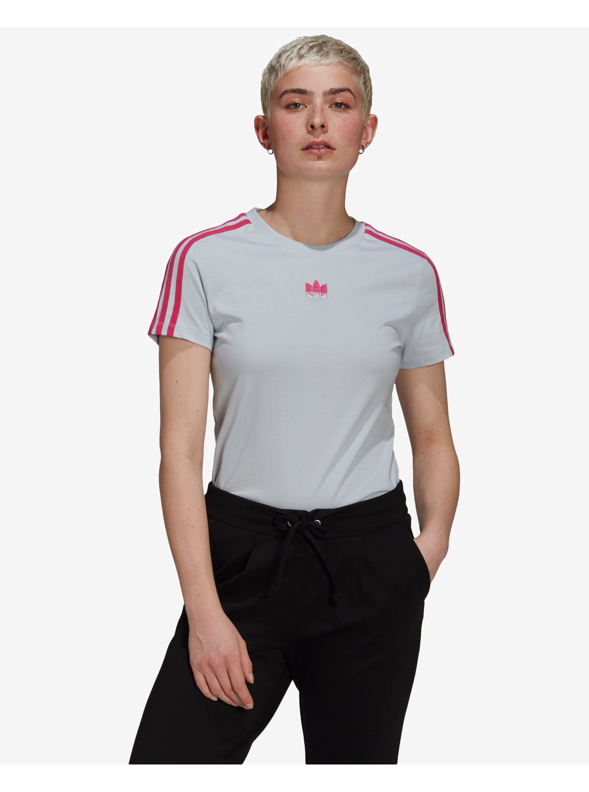 E-shop Tričká s krátkym rukávom pre ženy adidas Originals - sivá