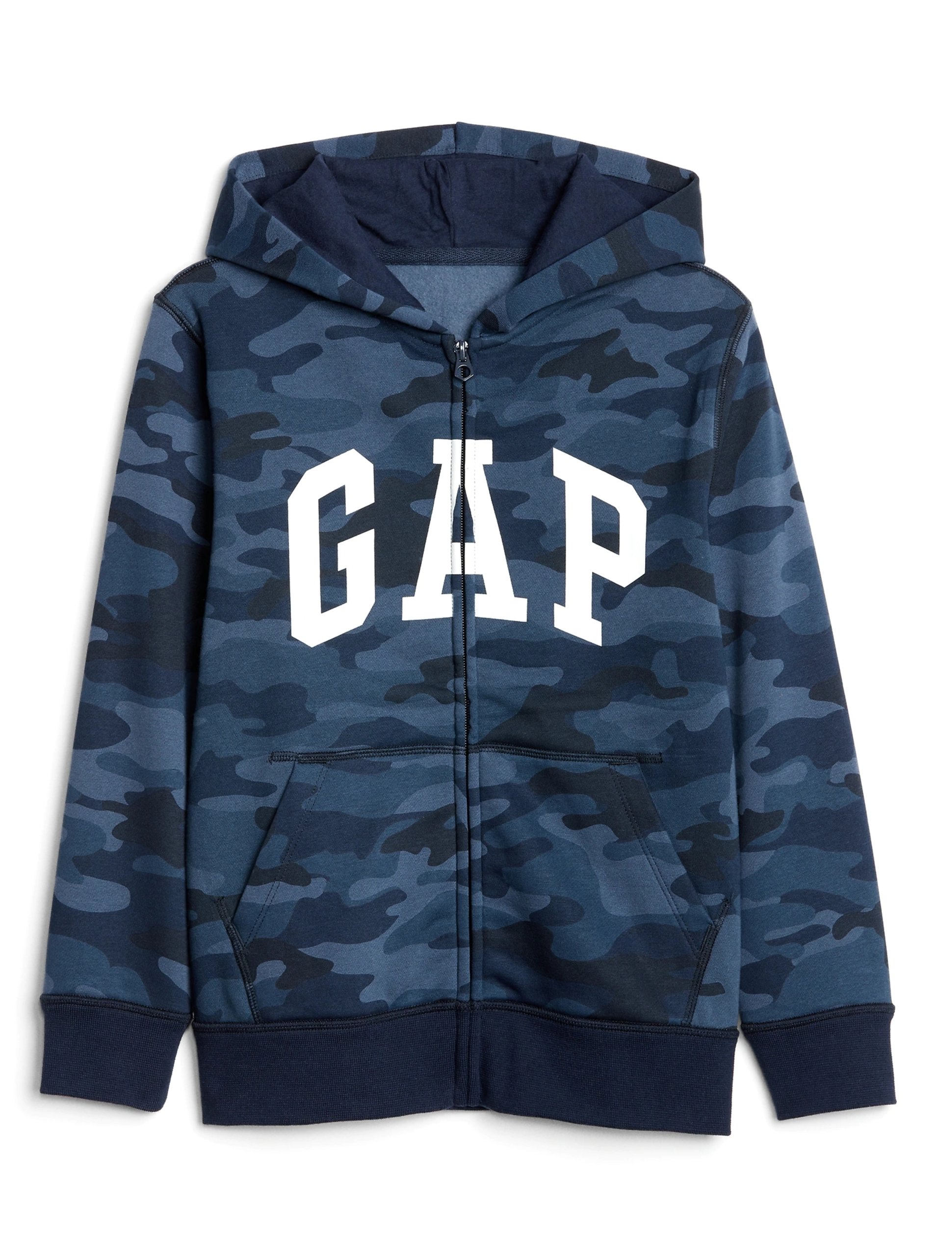 Levně Modrá klučičí mikina GAP Logo fleece hoodie