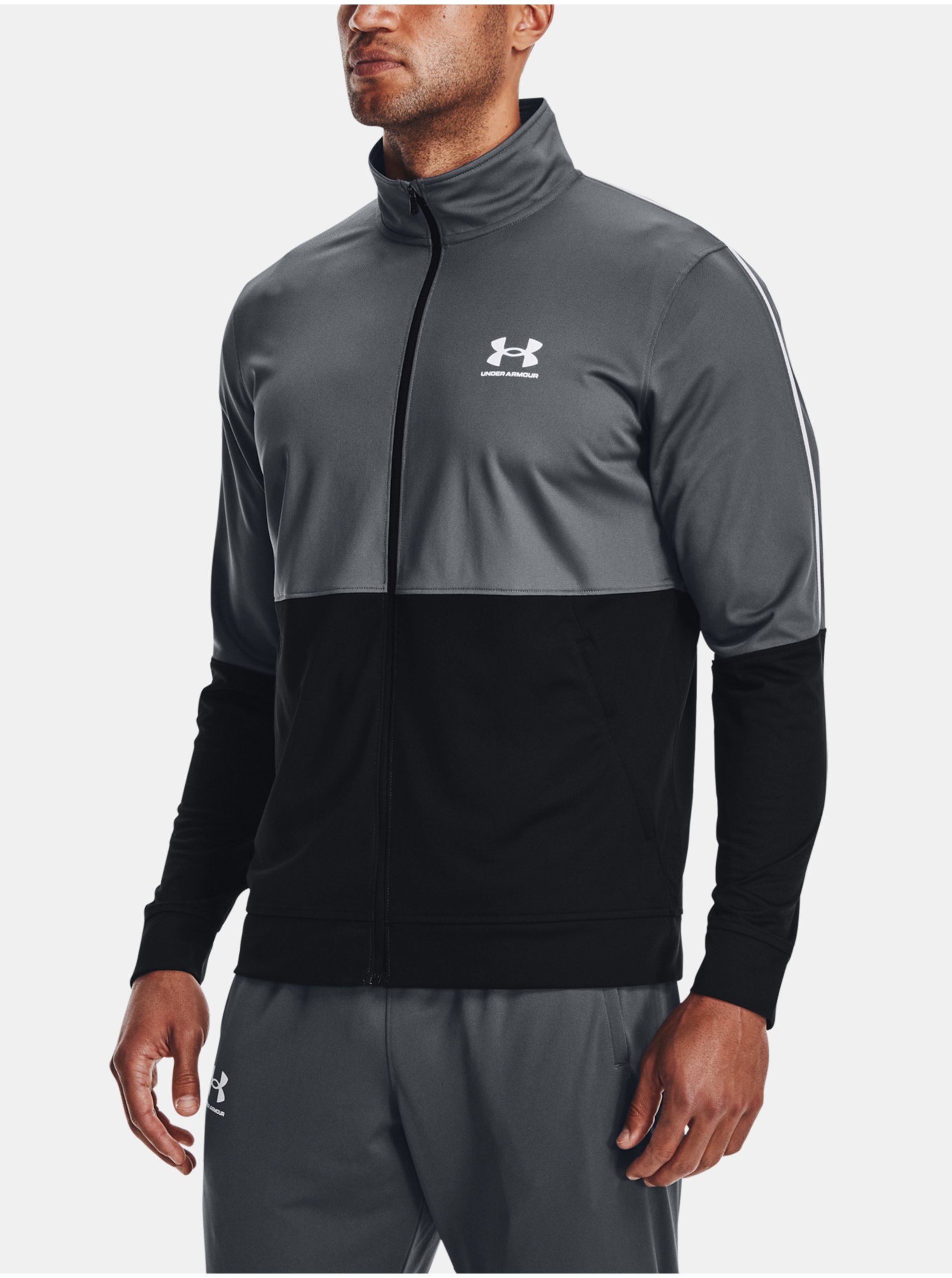 Lacno Bunda Under Armour UA PIQUE TRACK JACKET - šedá