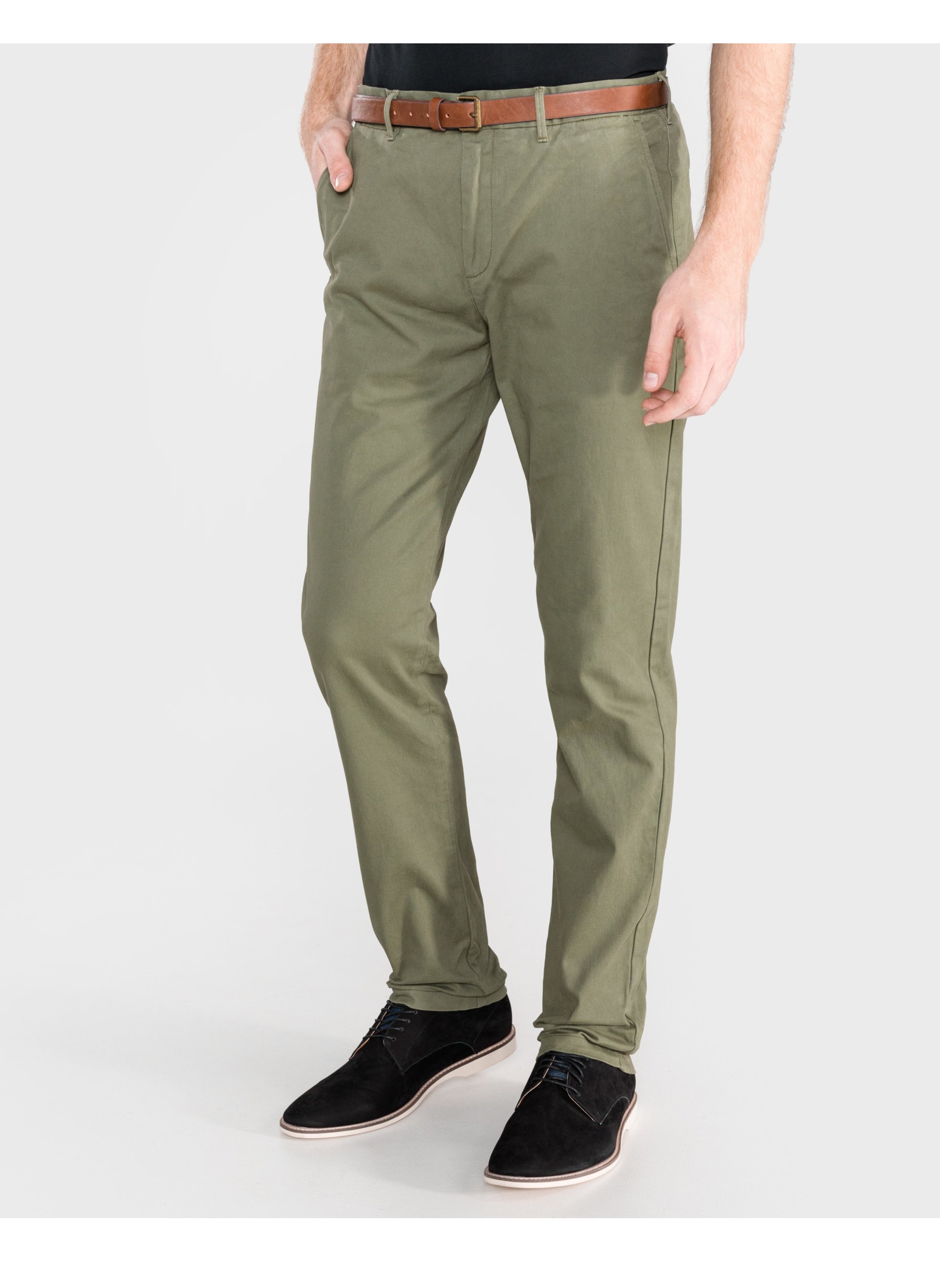 Lacno Voľnočasové nohavice pre mužov Scotch & Soda - zelená
