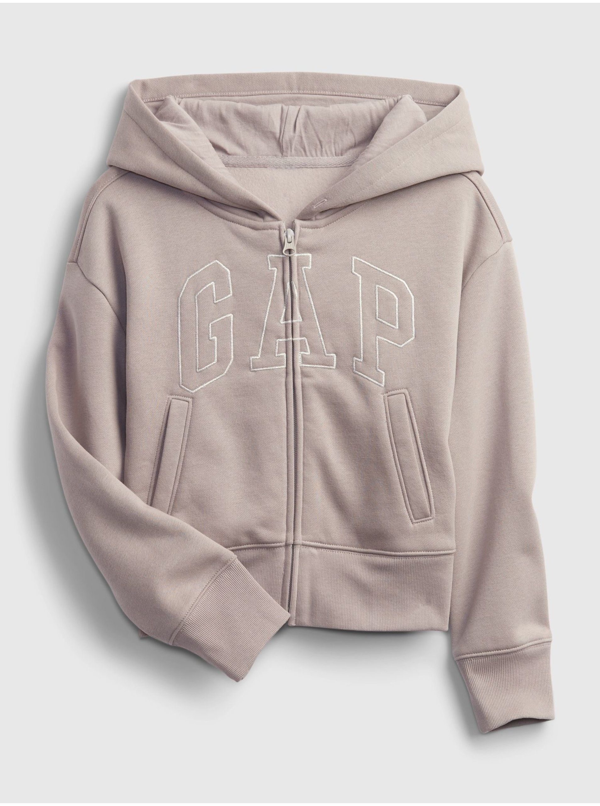 Levně Béžová holčičí mikina GAP Logo hoodie