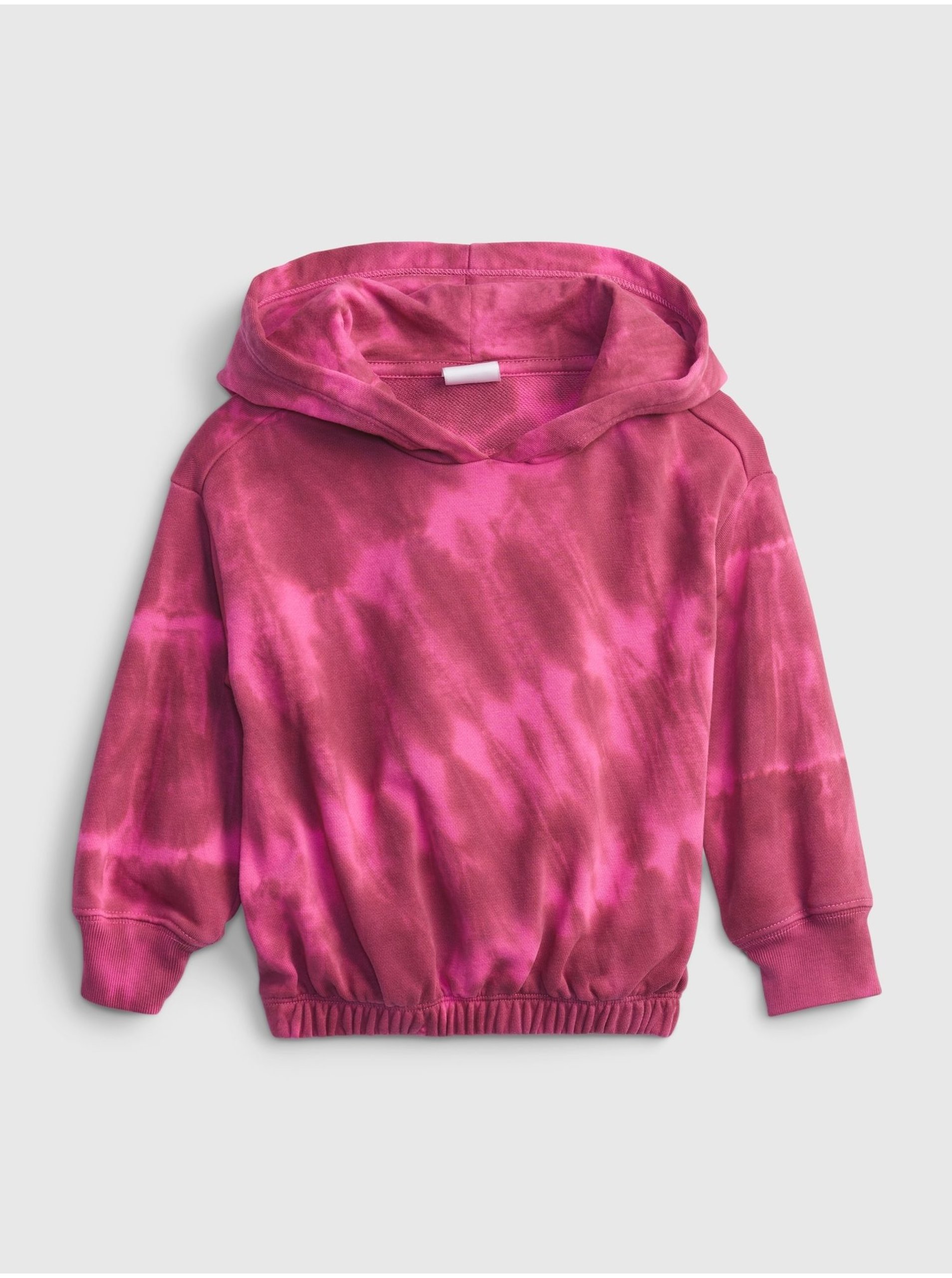 Levně Růžová holčičí mikina tie dye hoodie