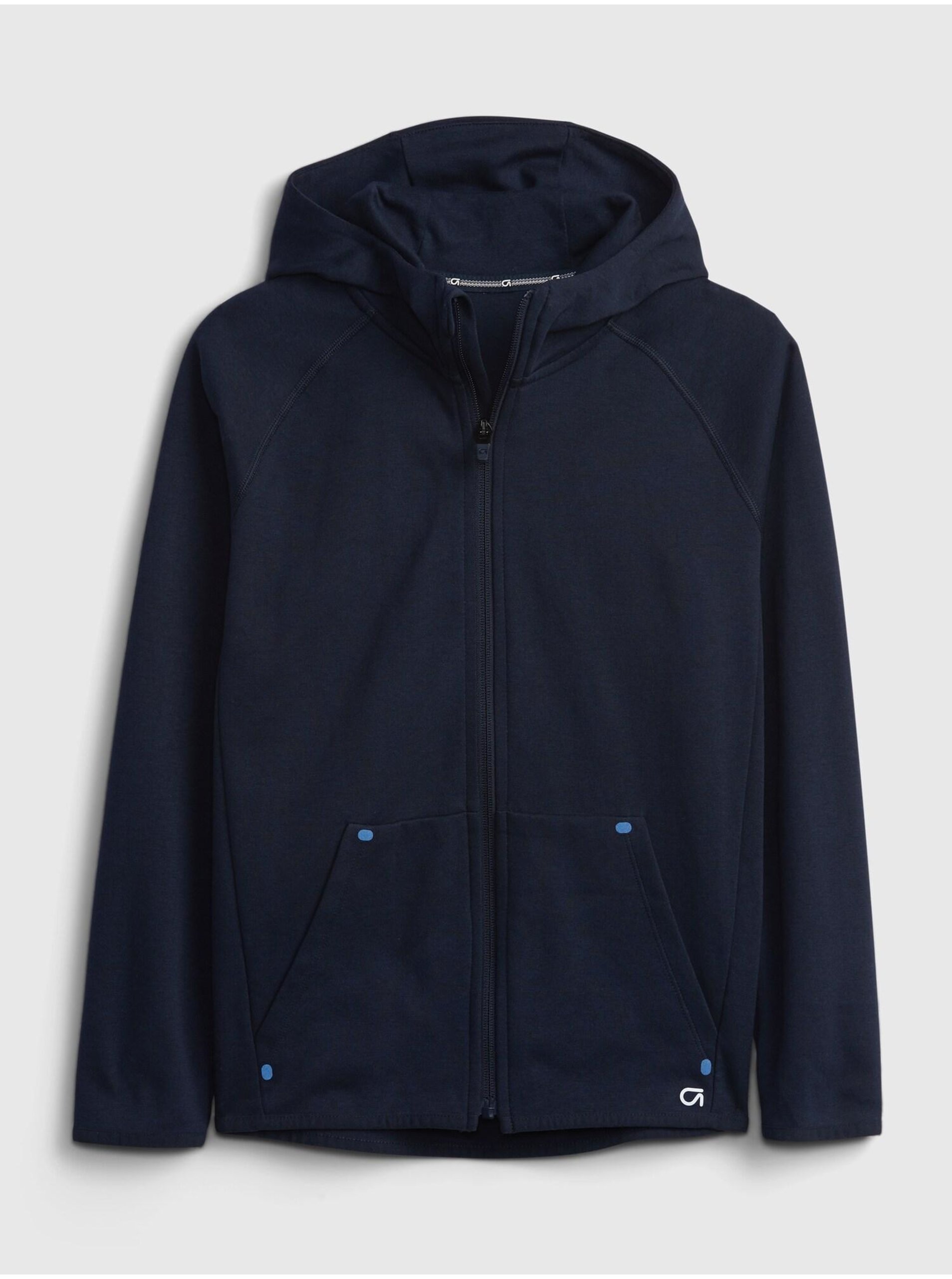 E-shop Modrá klučičí mikina GapFit kids fit tech hoodie