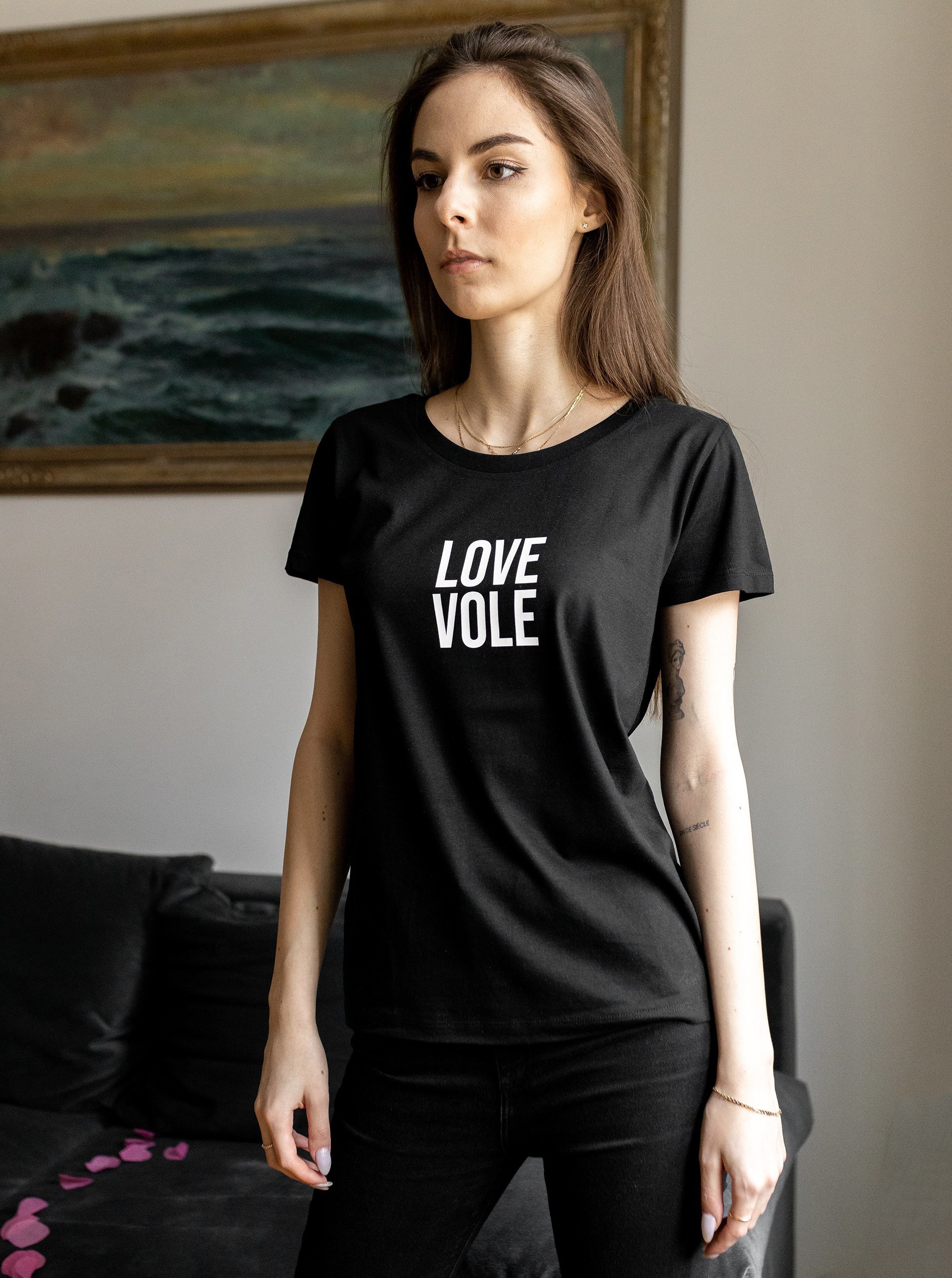 Lacno Čierne dámske tričko ZOOT Original Love Vole