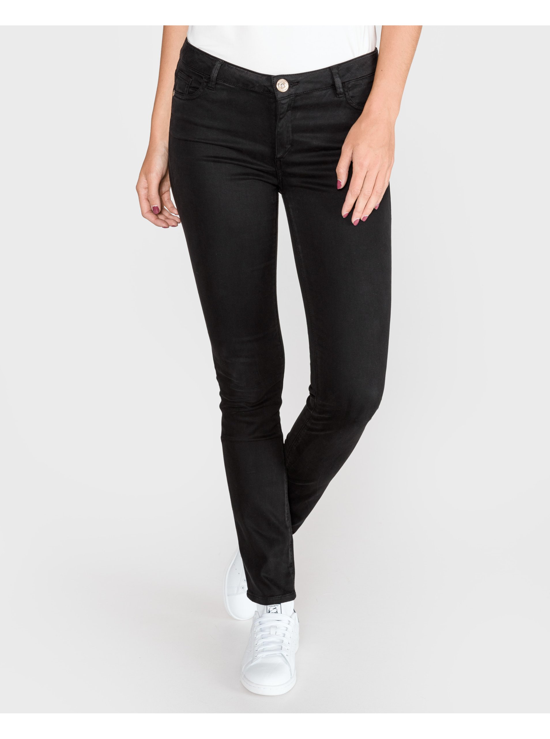 Lacno Slim fit pre ženy Trussardi Jeans - čierna
